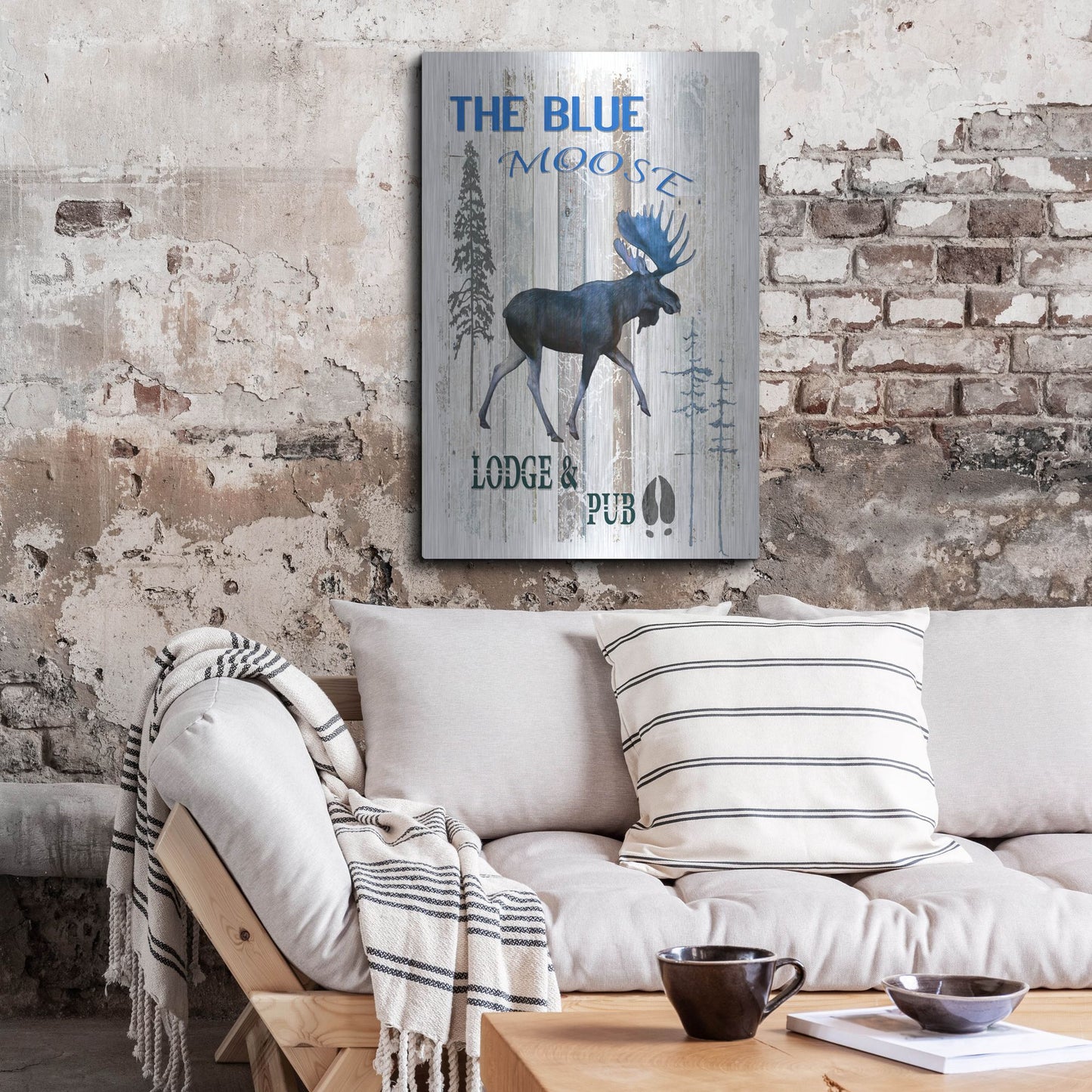 Luxe Metal Art 'The Blue Moose' by Lightbox Journal, Metal Wall Art,24x36
