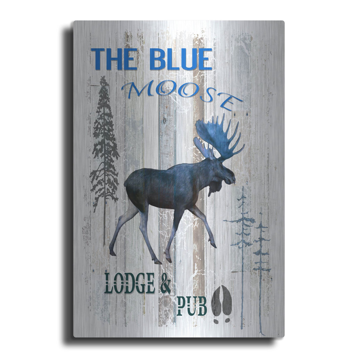 Luxe Metal Art 'The Blue Moose' by Lightbox Journal, Metal Wall Art