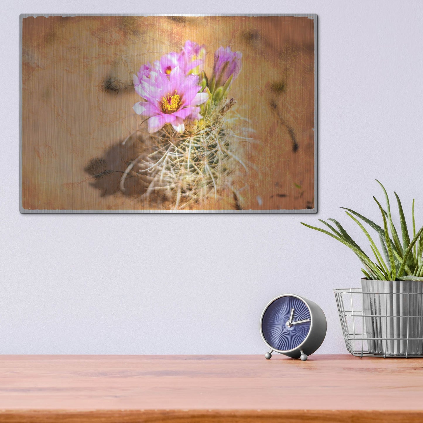 Luxe Metal Art 'Desert Flower 4' by Lightbox Journal, Metal Wall Art,16x12