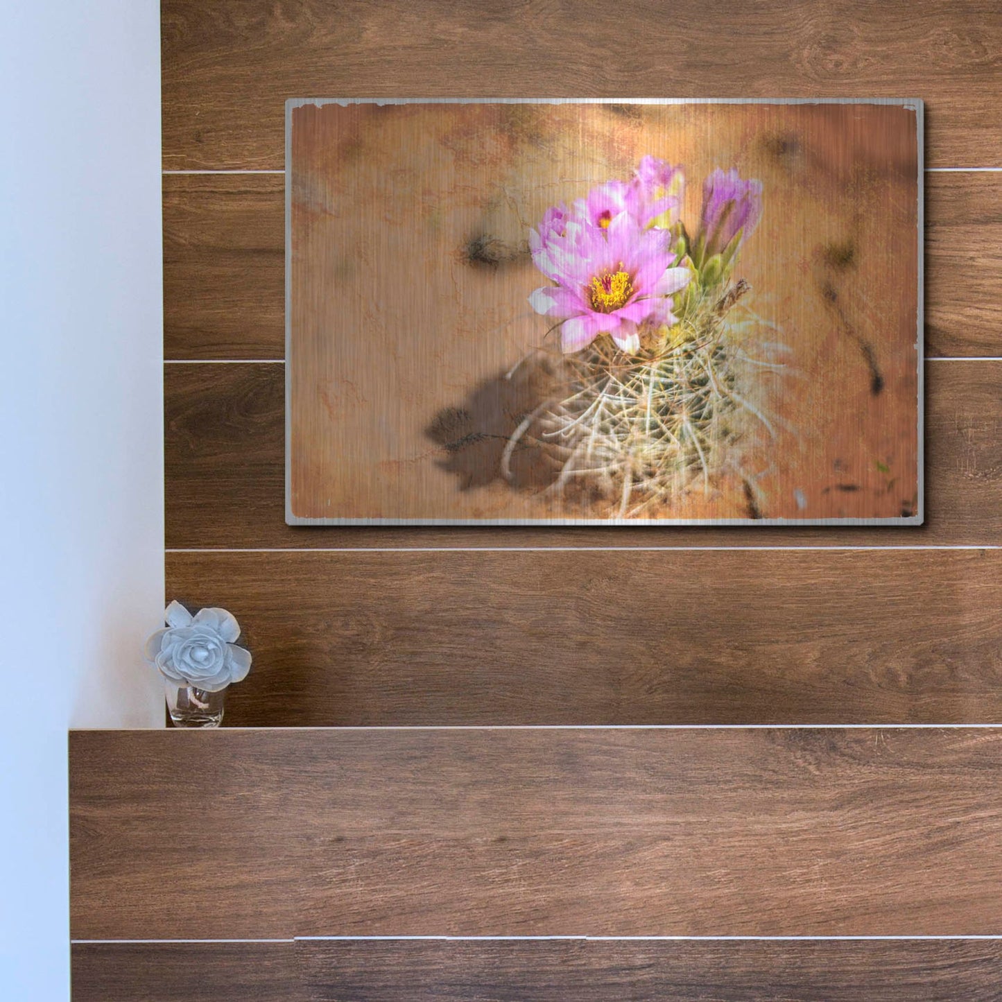 Luxe Metal Art 'Desert Flower 4' by Lightbox Journal, Metal Wall Art,16x12