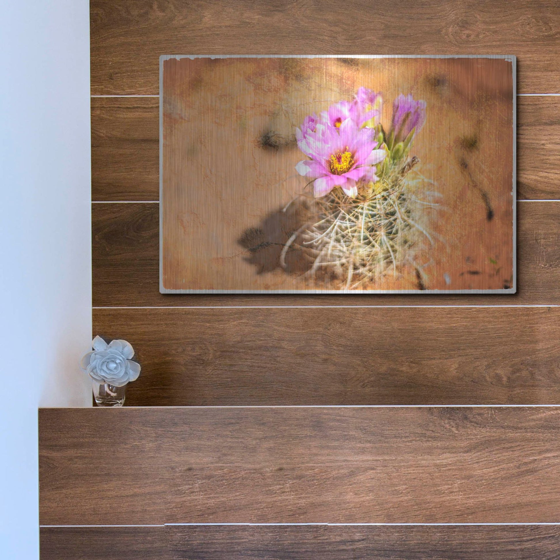 Luxe Metal Art 'Desert Flower 4' by Lightbox Journal, Metal Wall Art,16x12