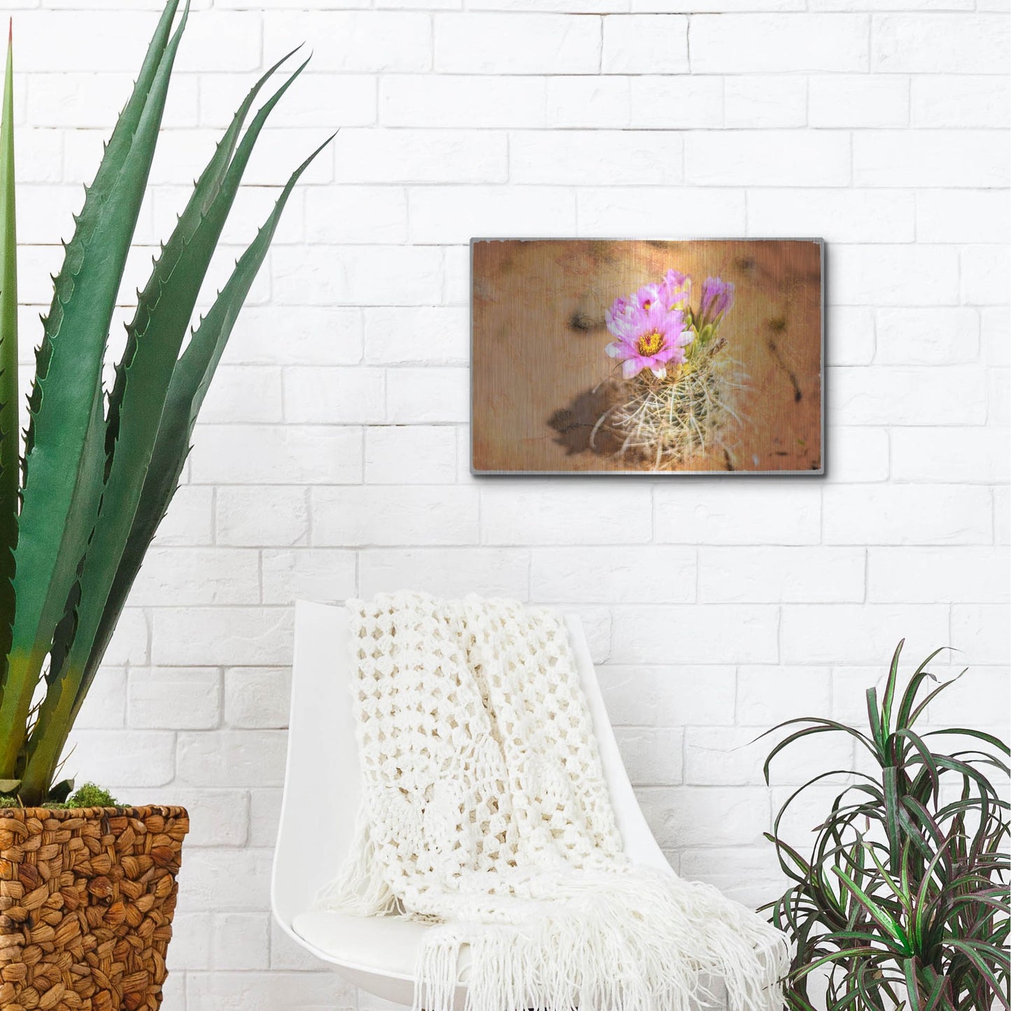 Luxe Metal Art 'Desert Flower 4' by Lightbox Journal, Metal Wall Art,16x12