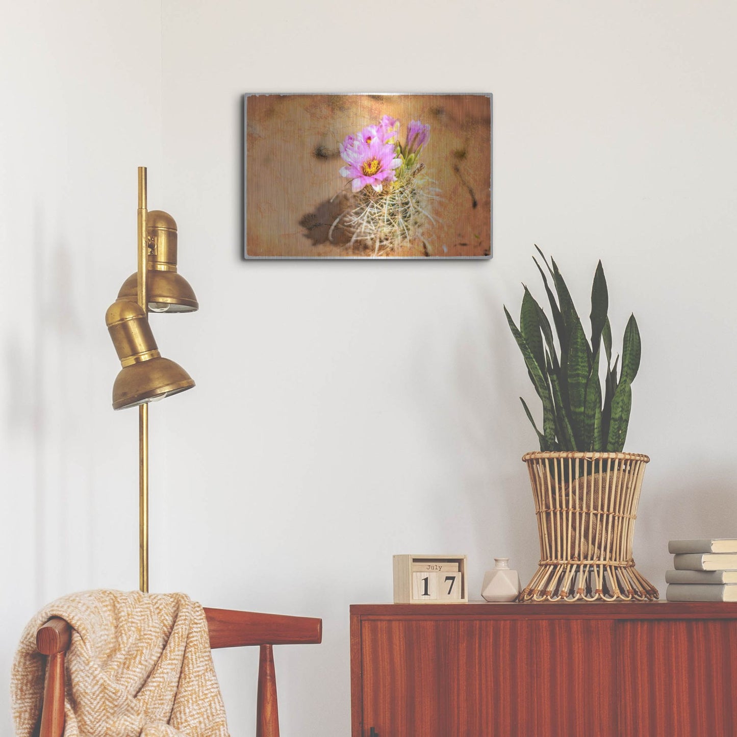 Luxe Metal Art 'Desert Flower 4' by Lightbox Journal, Metal Wall Art,24x16