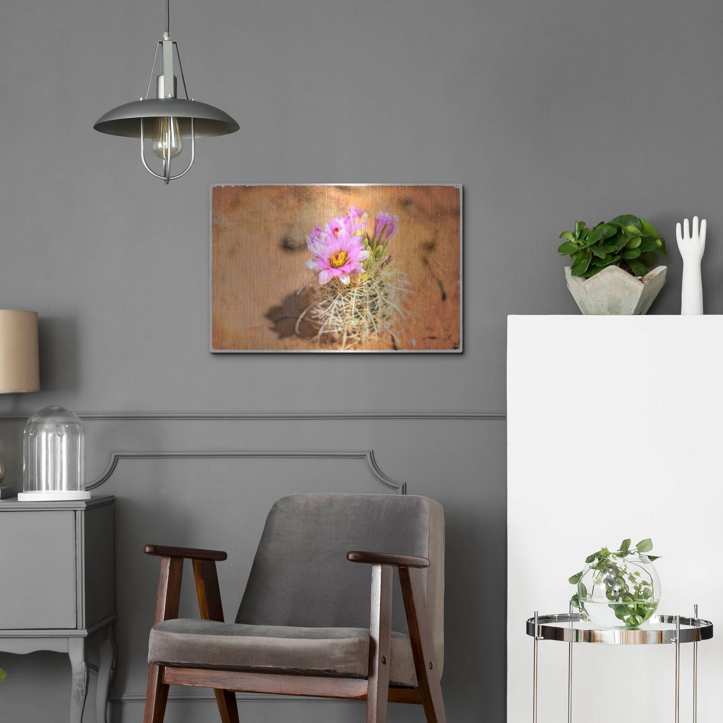 Luxe Metal Art 'Desert Flower 4' by Lightbox Journal, Metal Wall Art,24x16