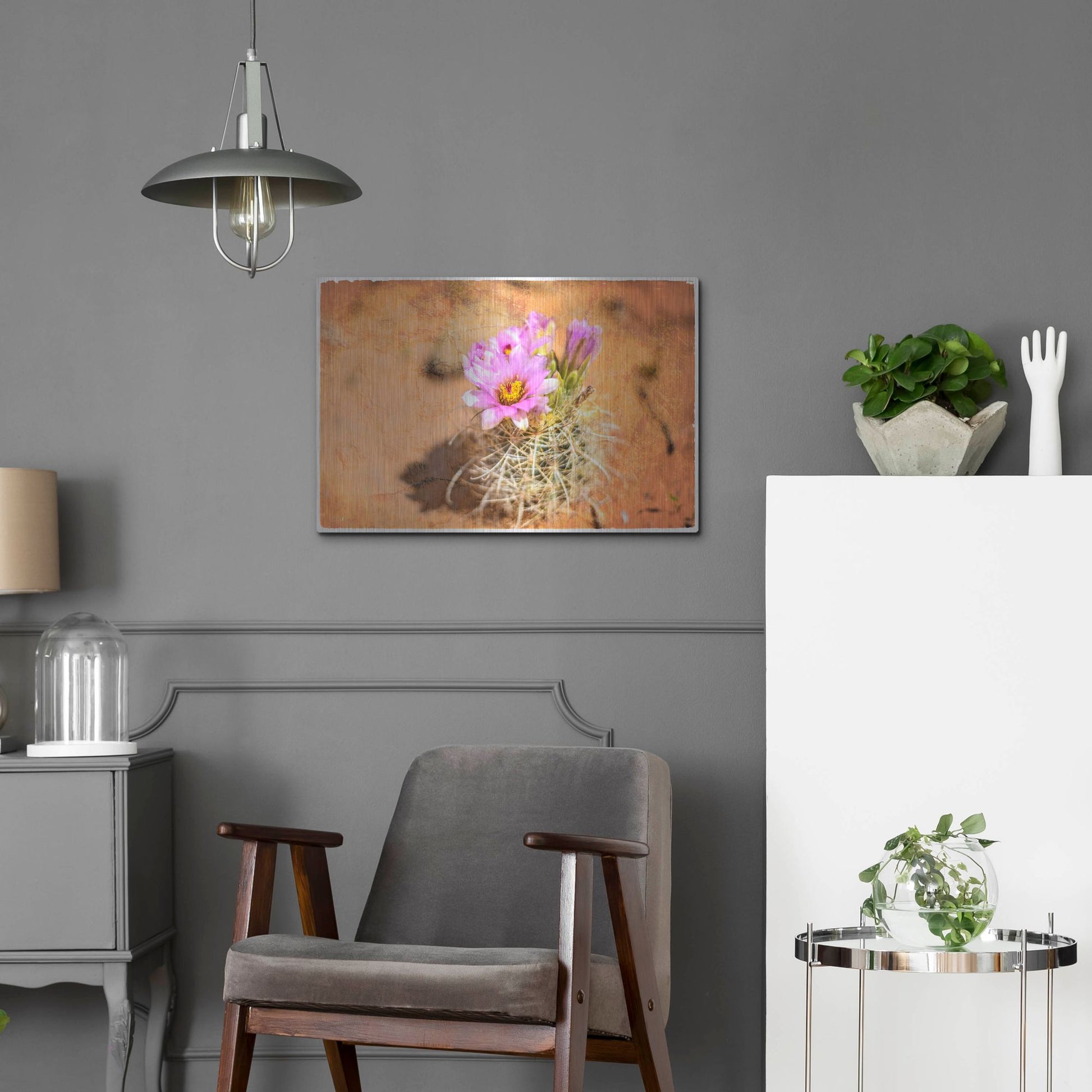 Luxe Metal Art 'Desert Flower 4' by Lightbox Journal, Metal Wall Art,24x16