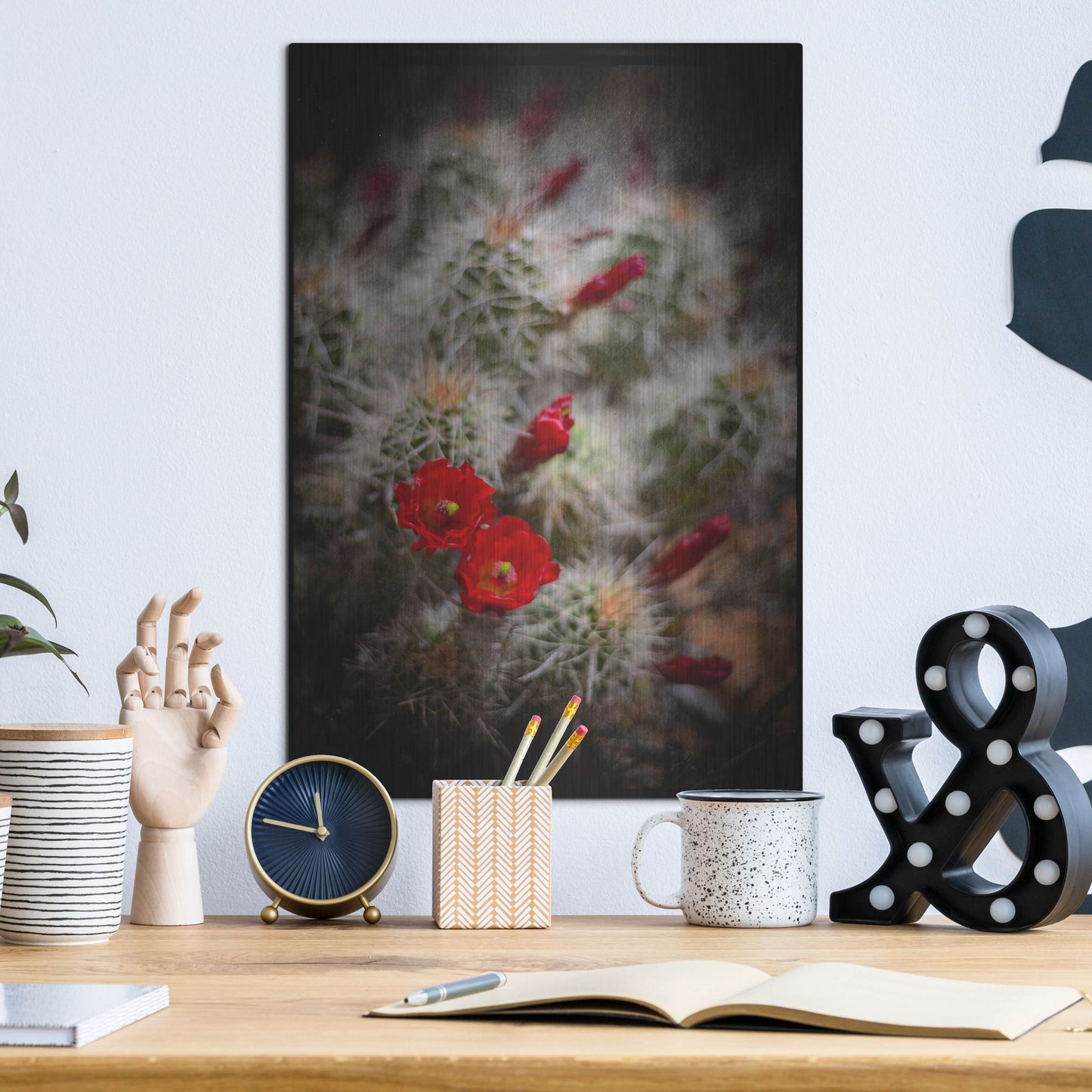 Luxe Metal Art 'Desert Flower 6' by Lightbox Journal, Metal Wall Art,12x16