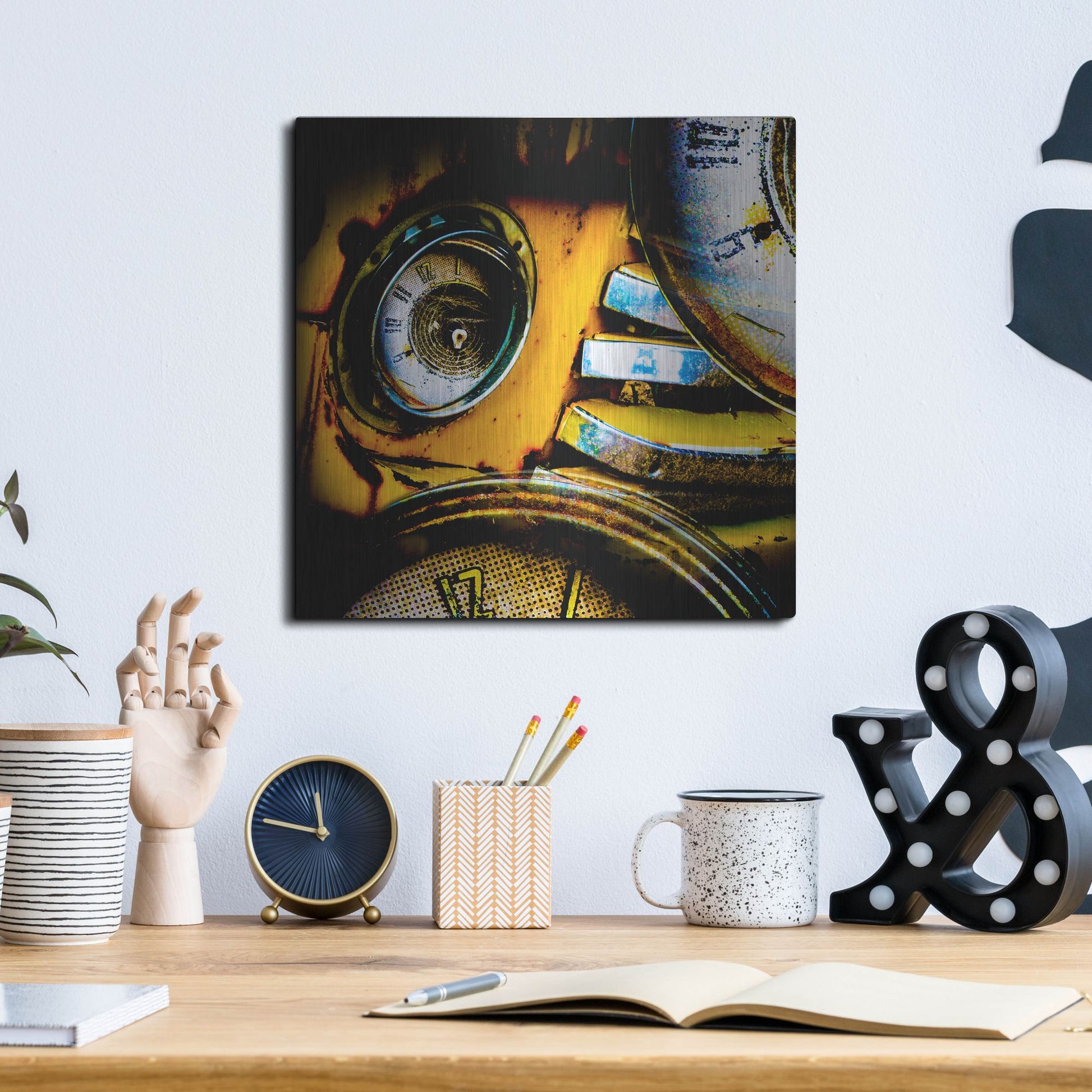 Luxe Metal Art 'Garage 1' by Lightbox Journal, Metal Wall Art,12x12