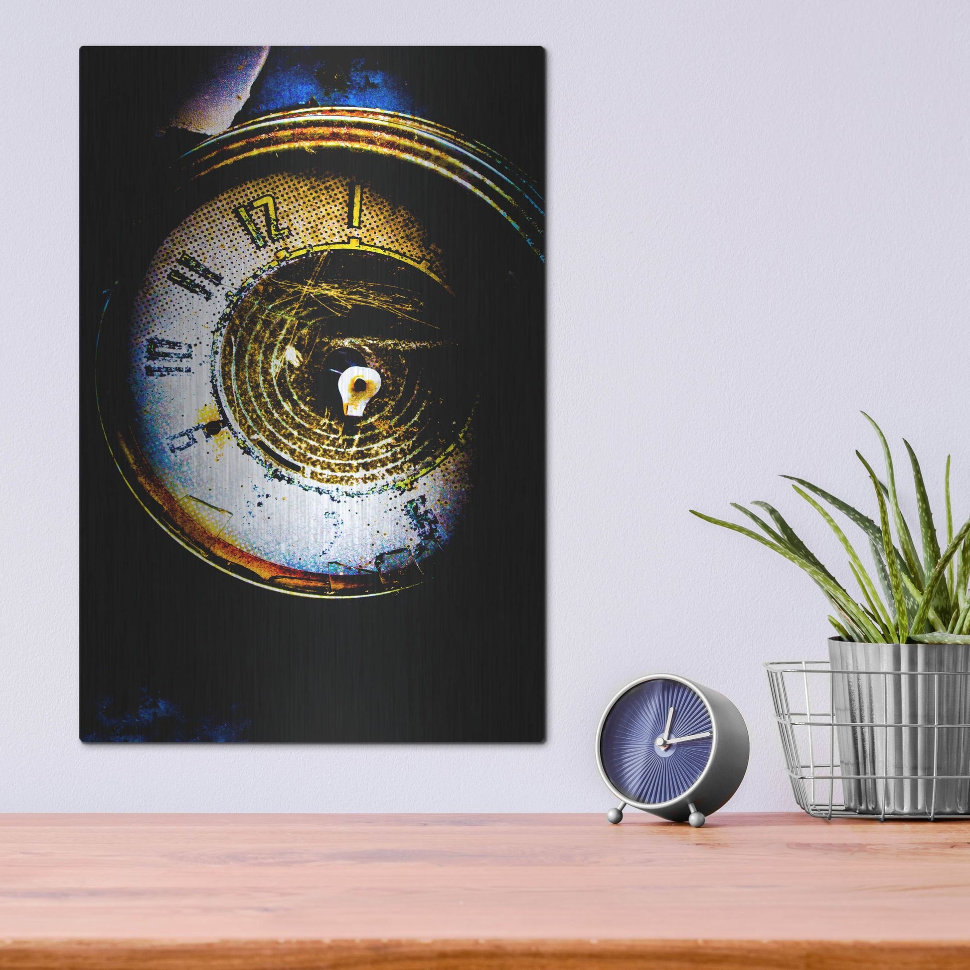 Luxe Metal Art 'Garage Clock' by Lightbox Journal, Metal Wall Art,12x16