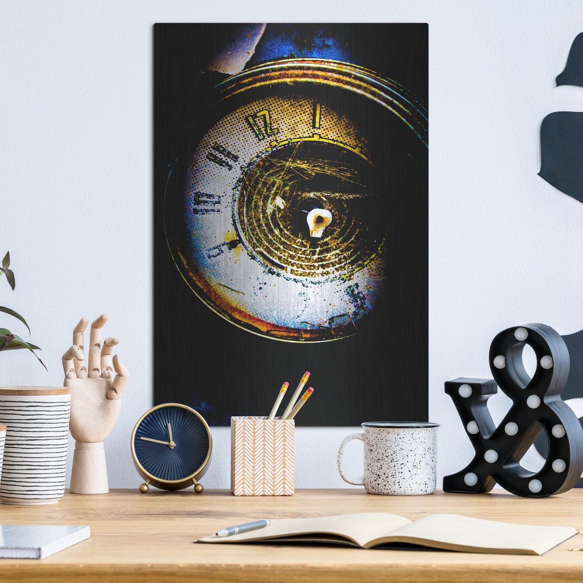 Luxe Metal Art 'Garage Clock' by Lightbox Journal, Metal Wall Art,12x16