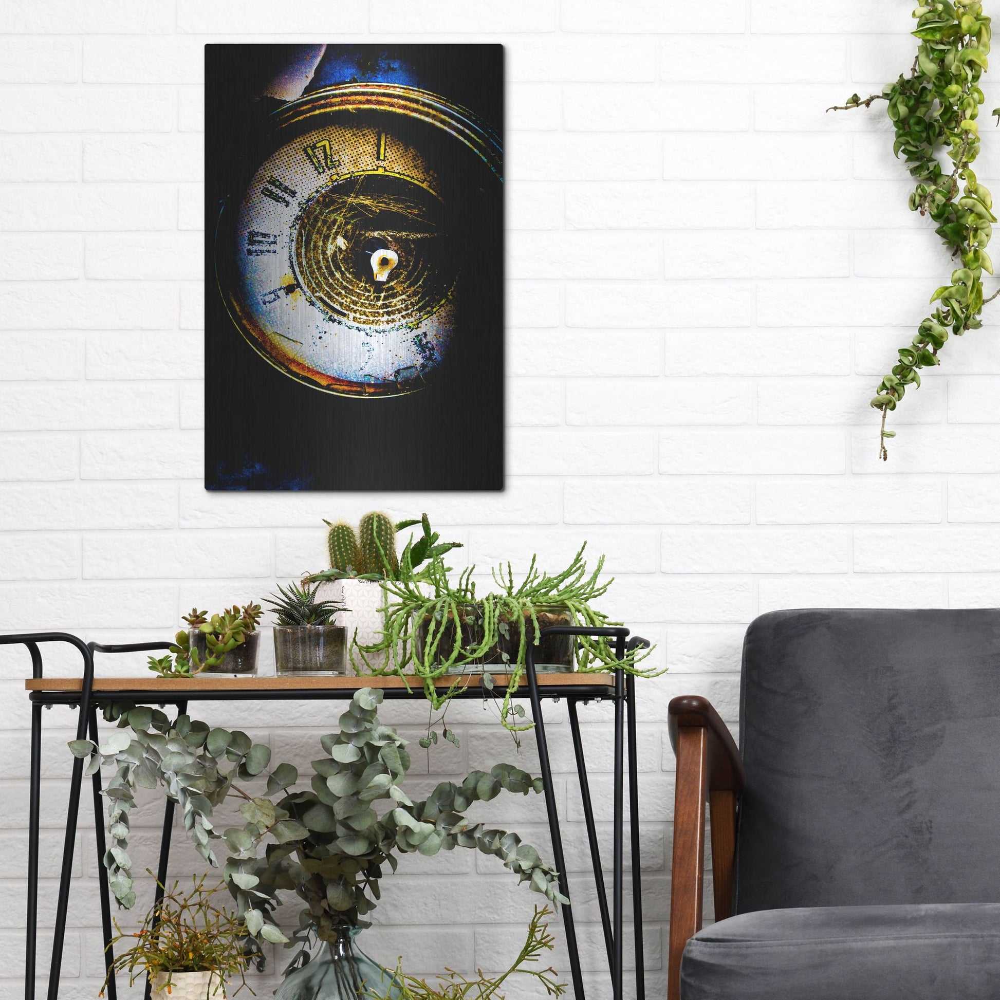 Luxe Metal Art 'Garage Clock' by Lightbox Journal, Metal Wall Art,12x16