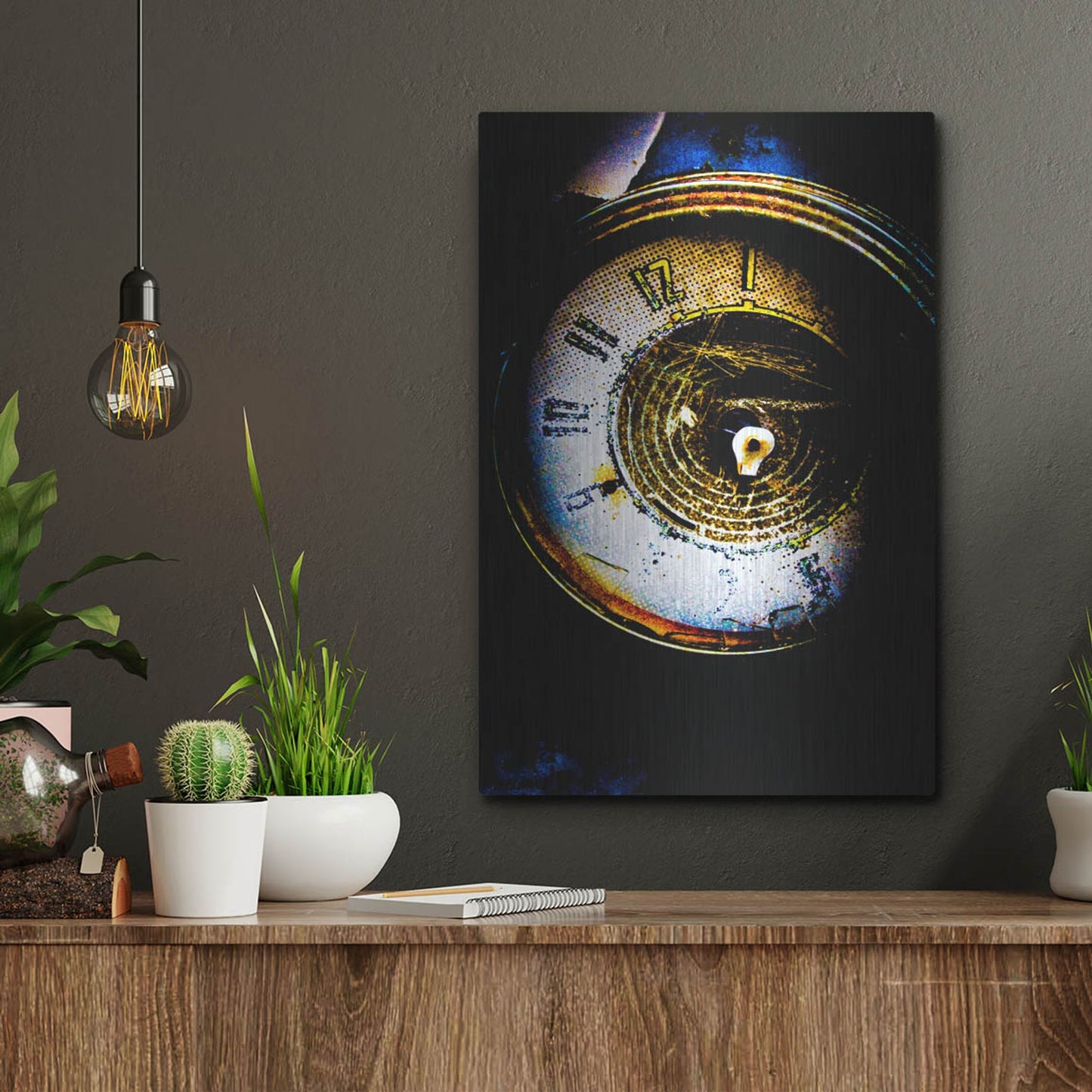 Luxe Metal Art 'Garage Clock' by Lightbox Journal, Metal Wall Art,12x16
