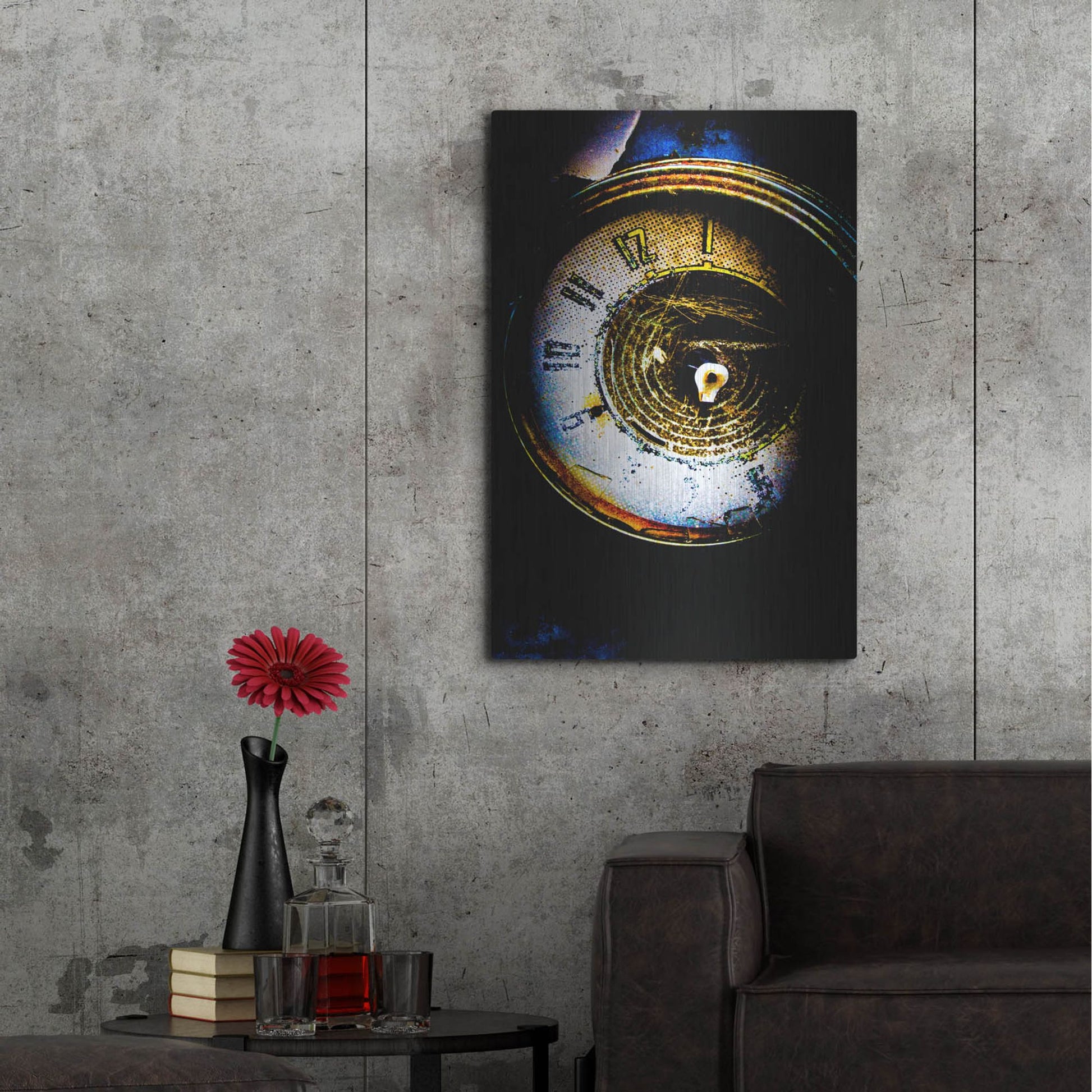 Luxe Metal Art 'Garage Clock' by Lightbox Journal, Metal Wall Art,24x36