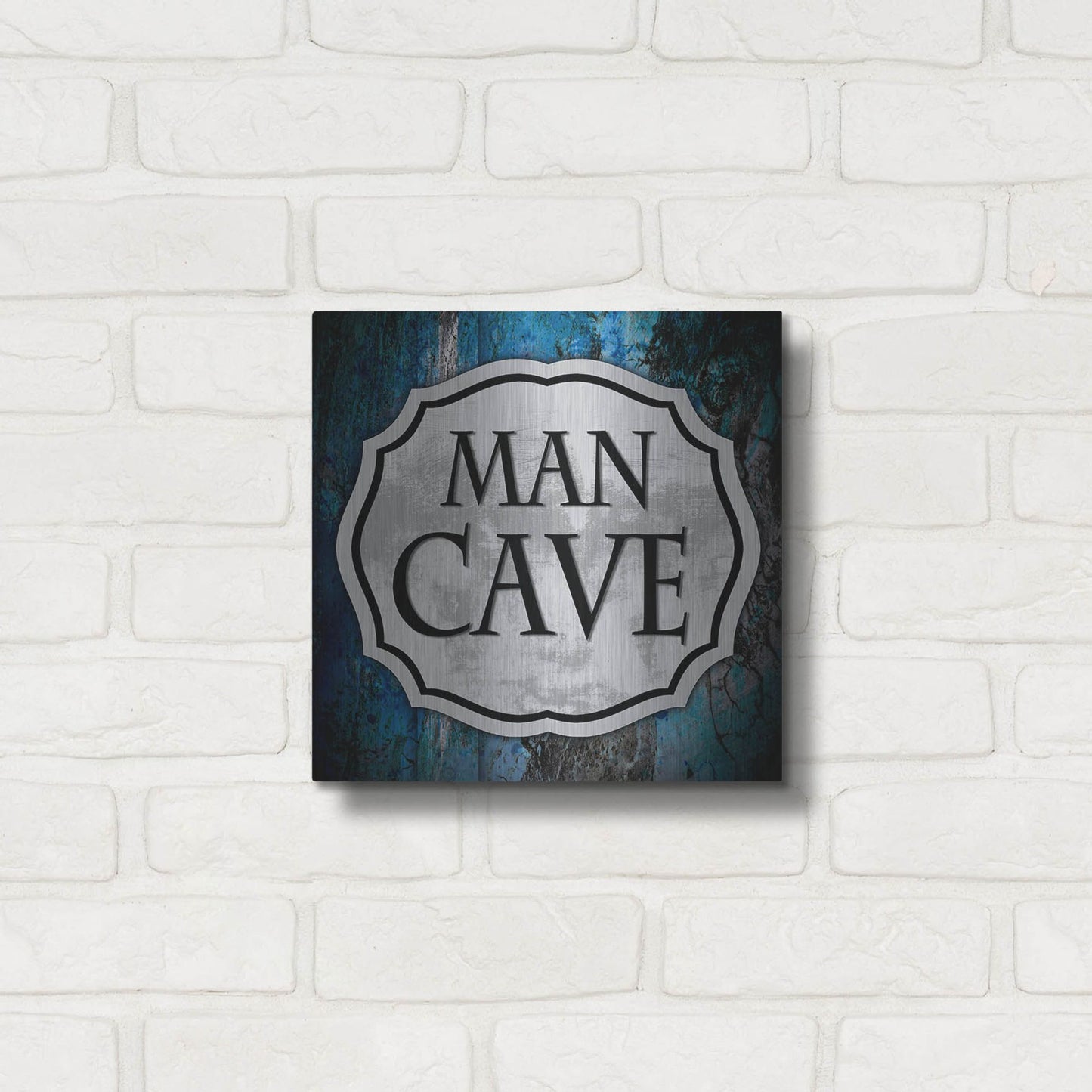 Luxe Metal Art 'Man Cave 1' by Lightbox Journal, Metal Wall Art,12x12