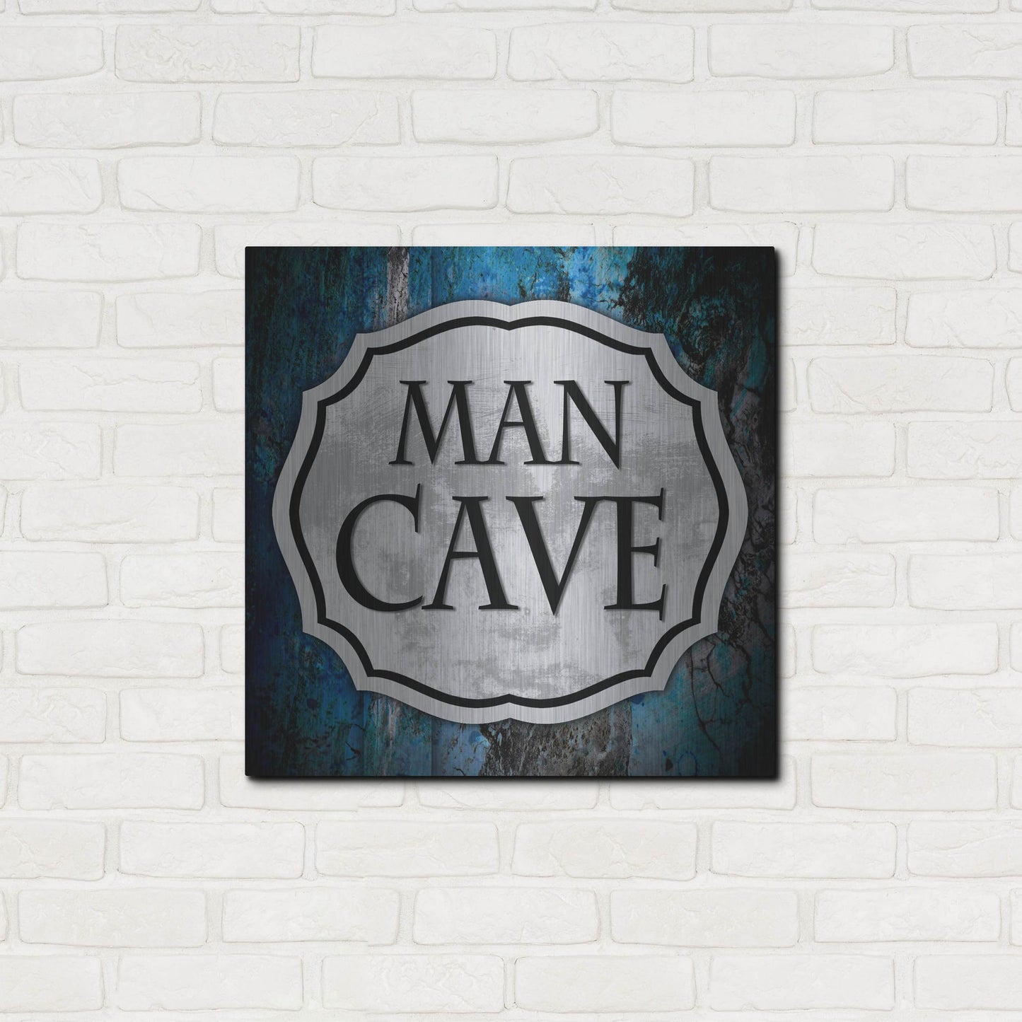 Luxe Metal Art 'Man Cave 1' by Lightbox Journal, Metal Wall Art,24x24