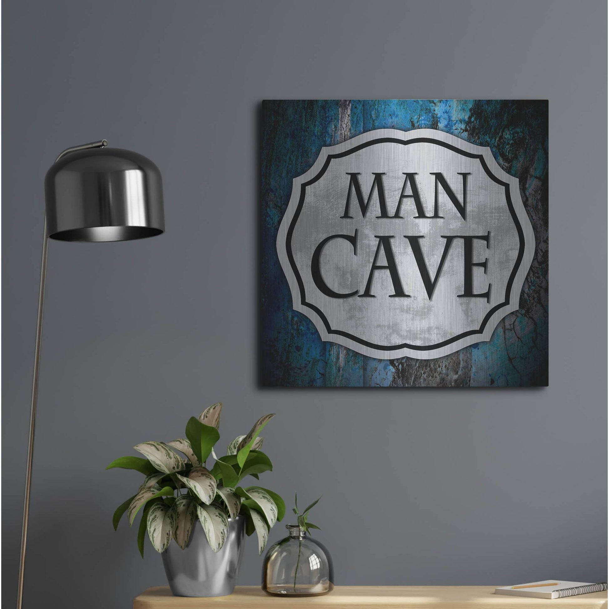Luxe Metal Art 'Man Cave 1' by Lightbox Journal, Metal Wall Art,24x24