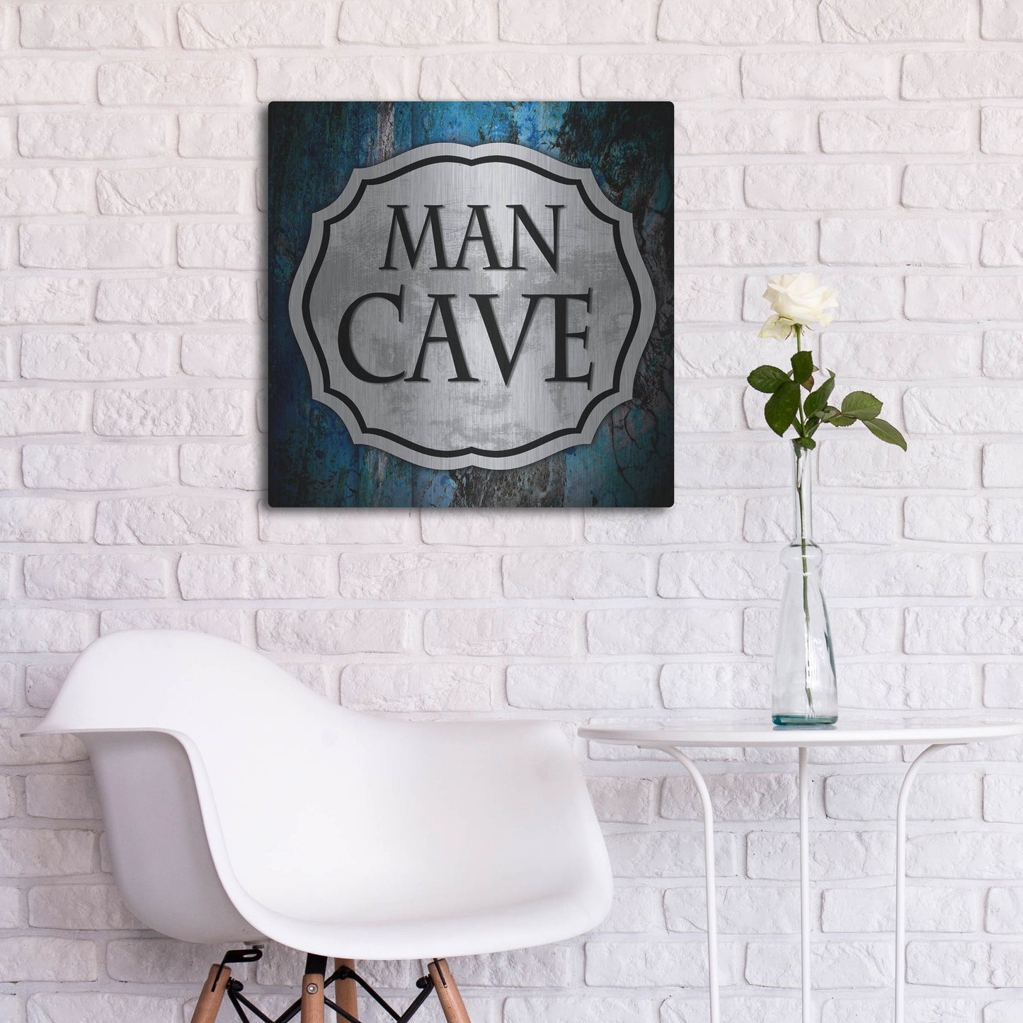 Luxe Metal Art 'Man Cave 1' by Lightbox Journal, Metal Wall Art,24x24
