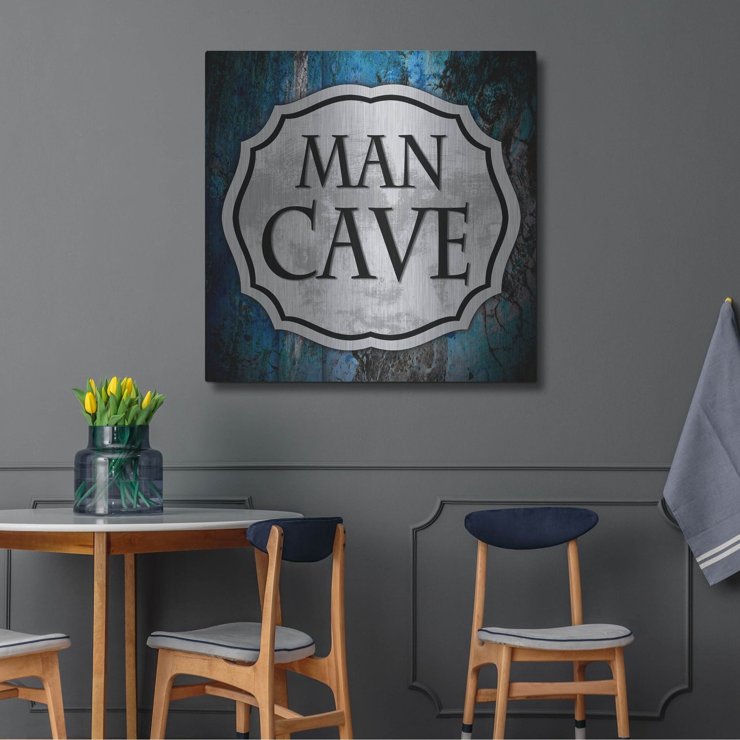 Luxe Metal Art 'Man Cave 1' by Lightbox Journal, Metal Wall Art,36x36