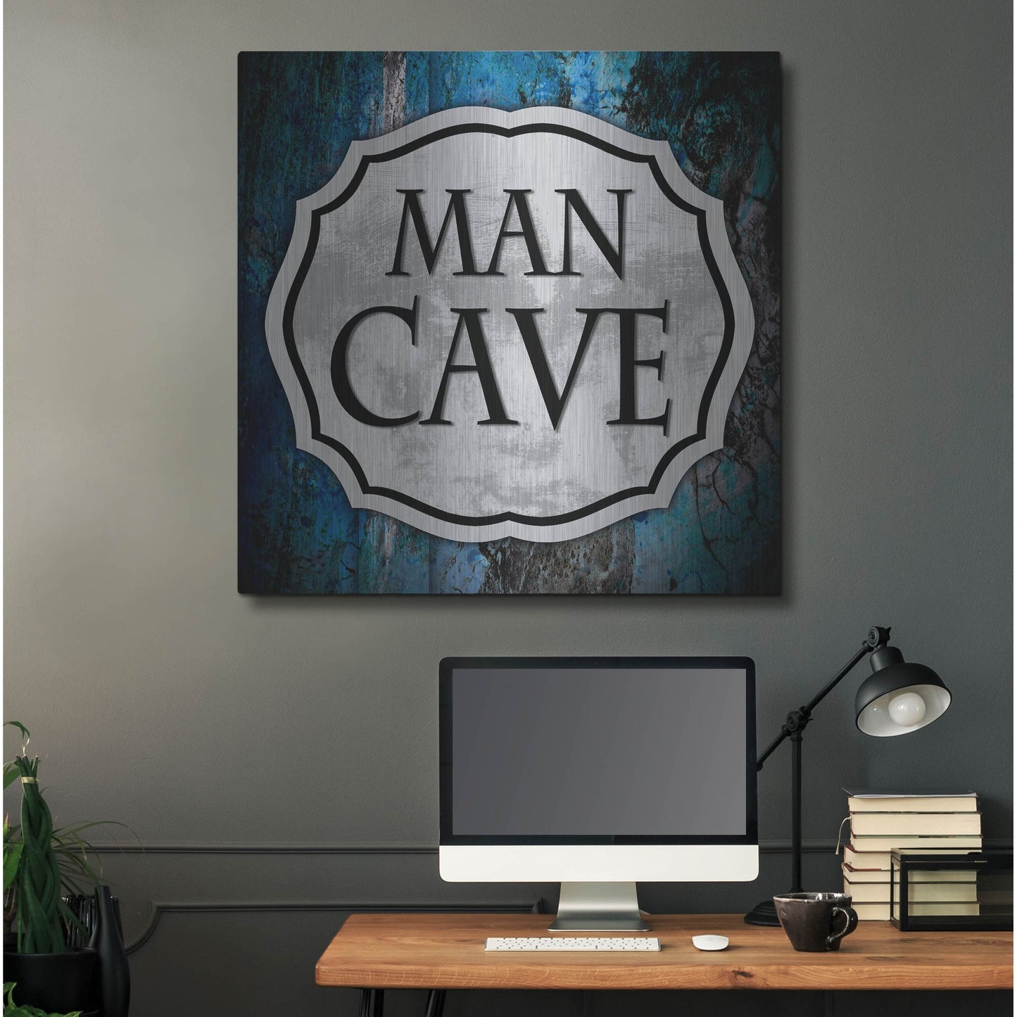 Luxe Metal Art 'Man Cave 1' by Lightbox Journal, Metal Wall Art,36x36