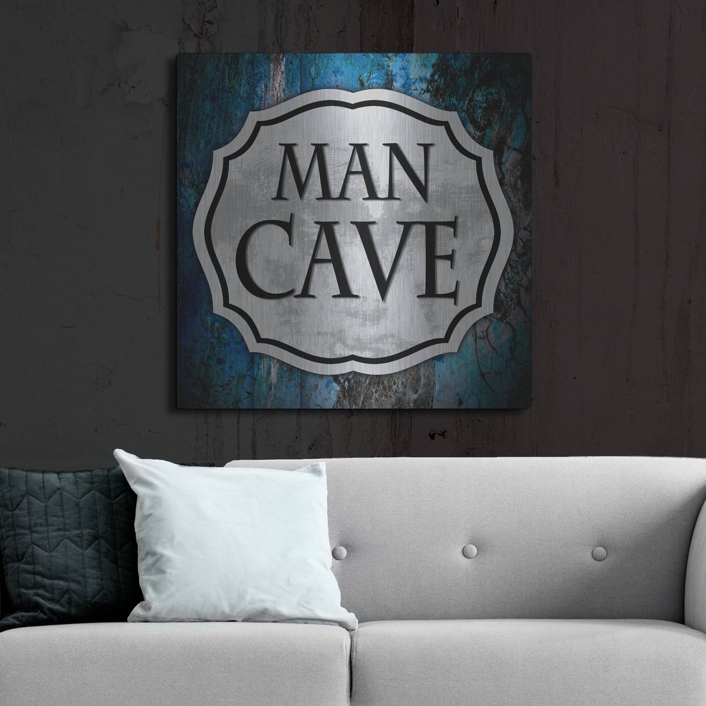 Luxe Metal Art 'Man Cave 1' by Lightbox Journal, Metal Wall Art,36x36