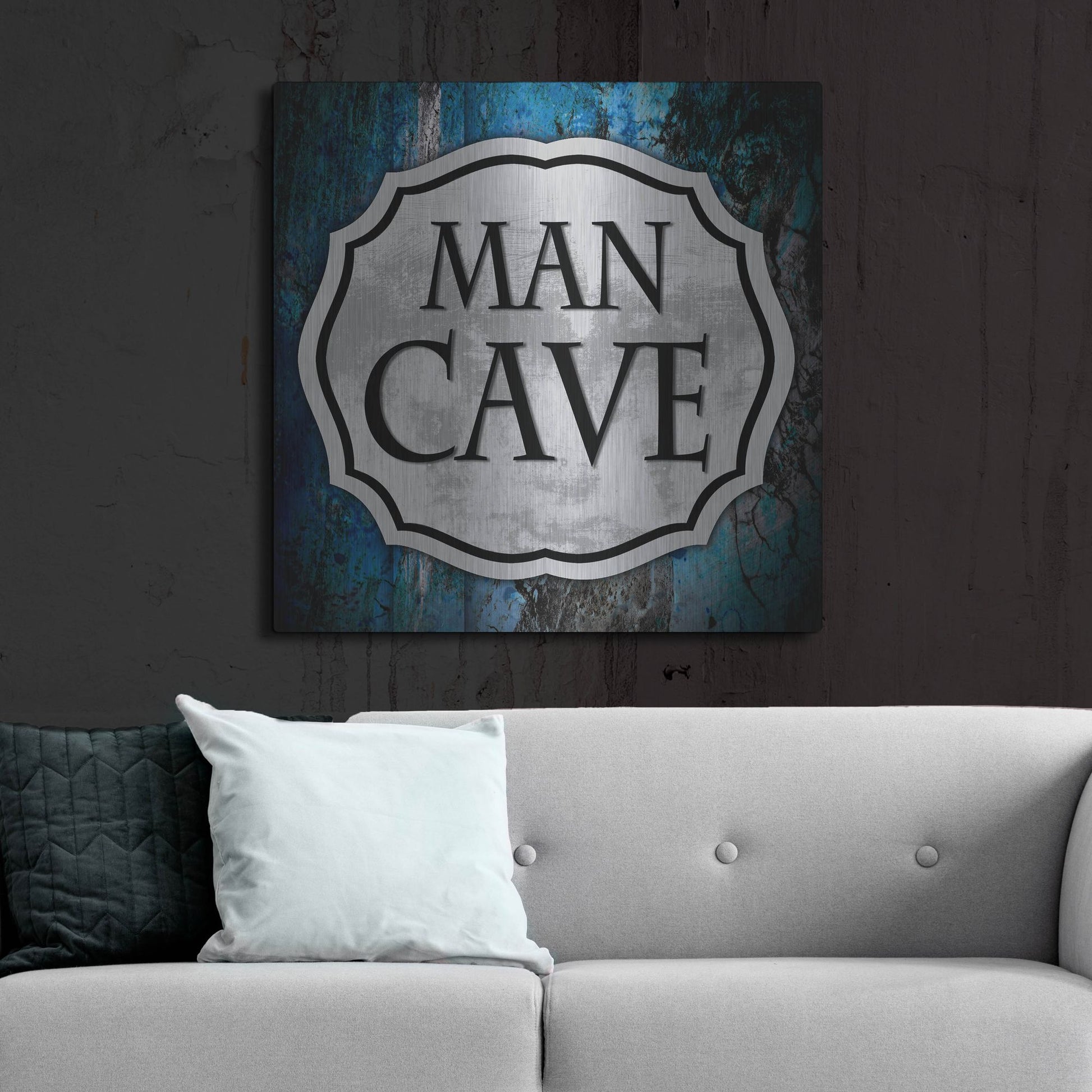 Luxe Metal Art 'Man Cave 1' by Lightbox Journal, Metal Wall Art,36x36