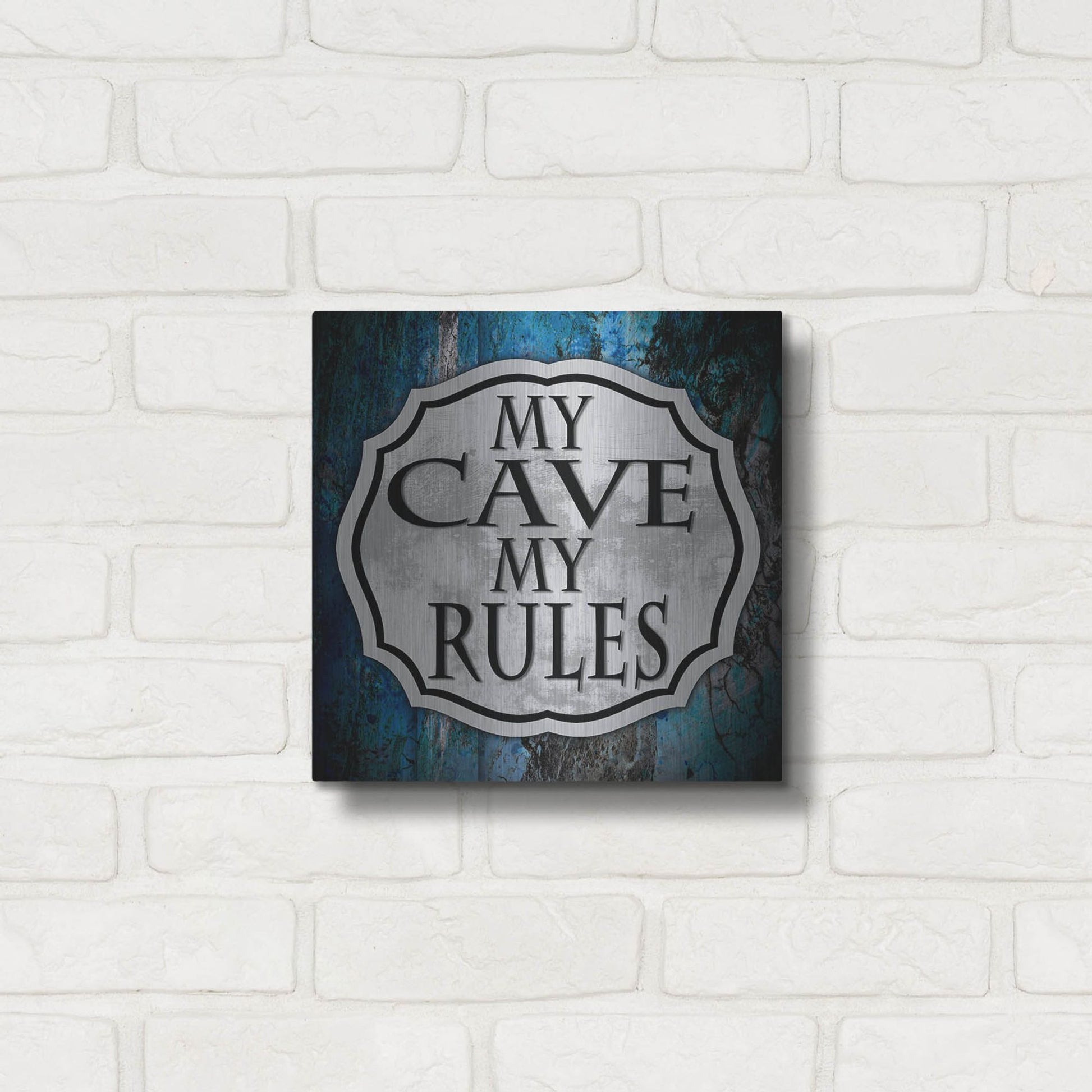 Luxe Metal Art 'Man Cave 2' by Lightbox Journal, Metal Wall Art,12x12