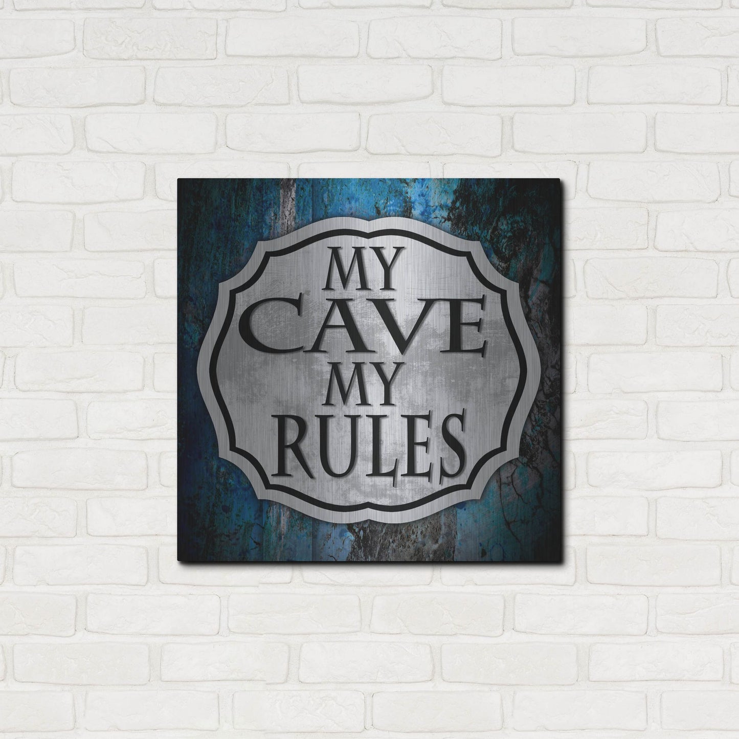 Luxe Metal Art 'Man Cave 2' by Lightbox Journal, Metal Wall Art,24x24
