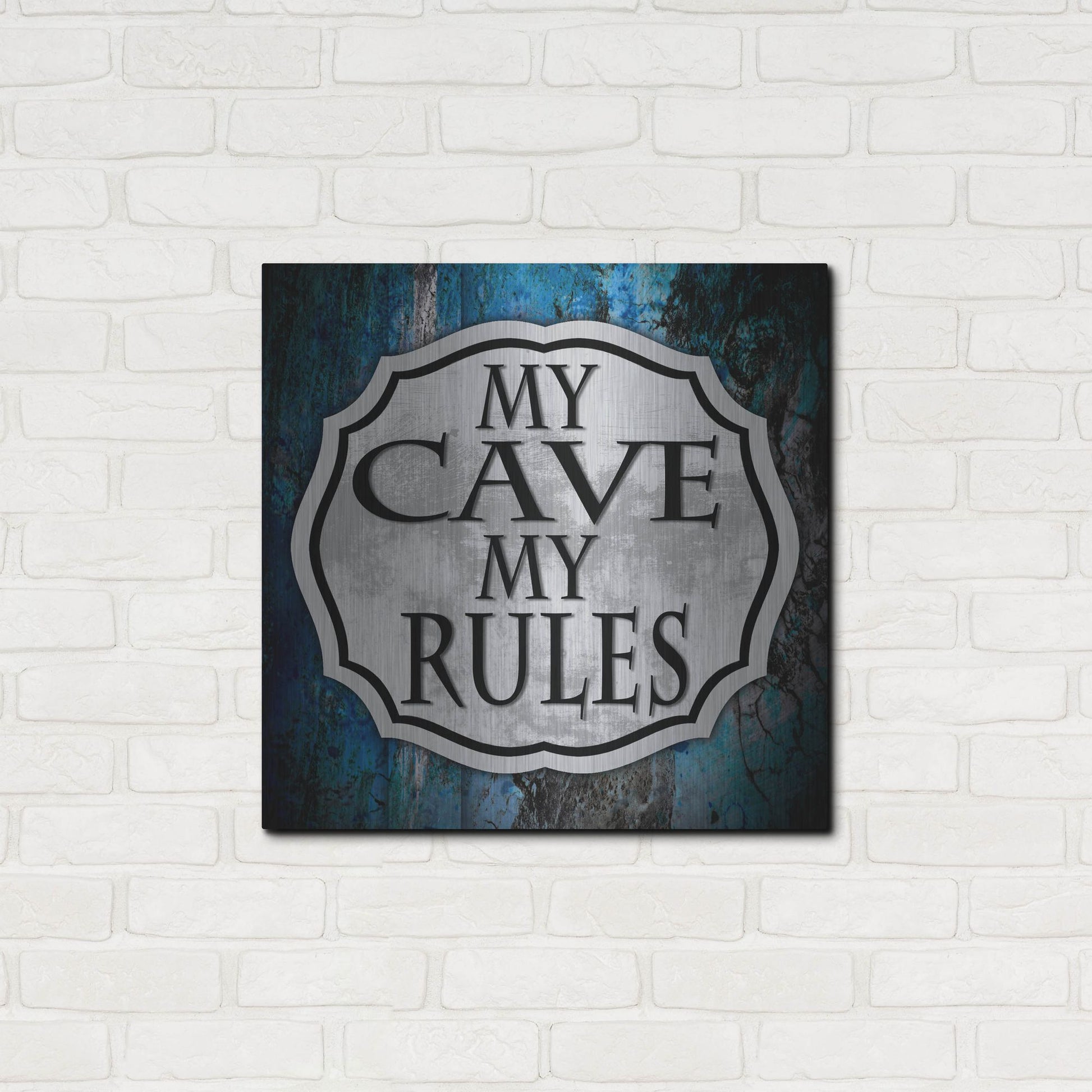 Luxe Metal Art 'Man Cave 2' by Lightbox Journal, Metal Wall Art,24x24