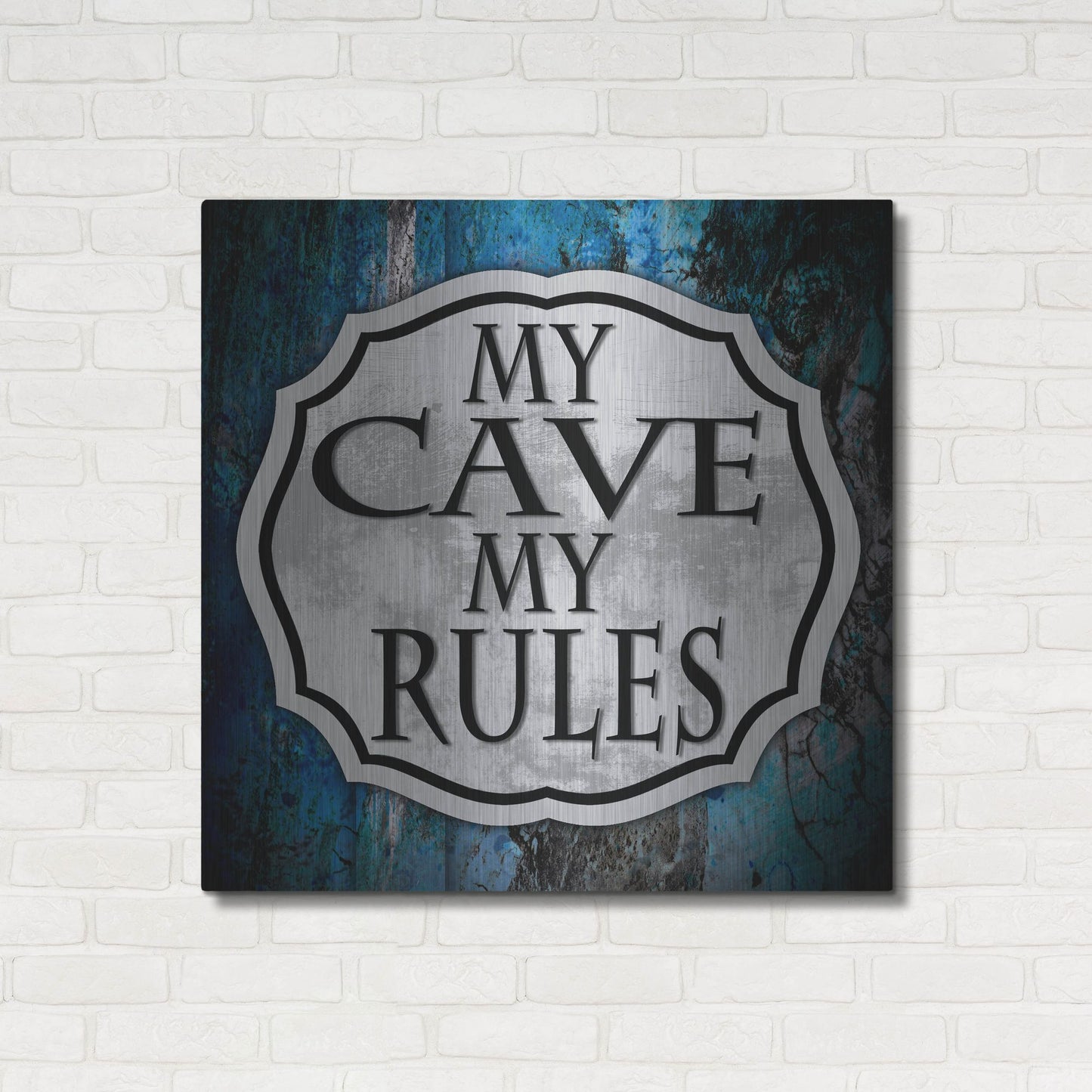 Luxe Metal Art 'Man Cave 2' by Lightbox Journal, Metal Wall Art,36x36