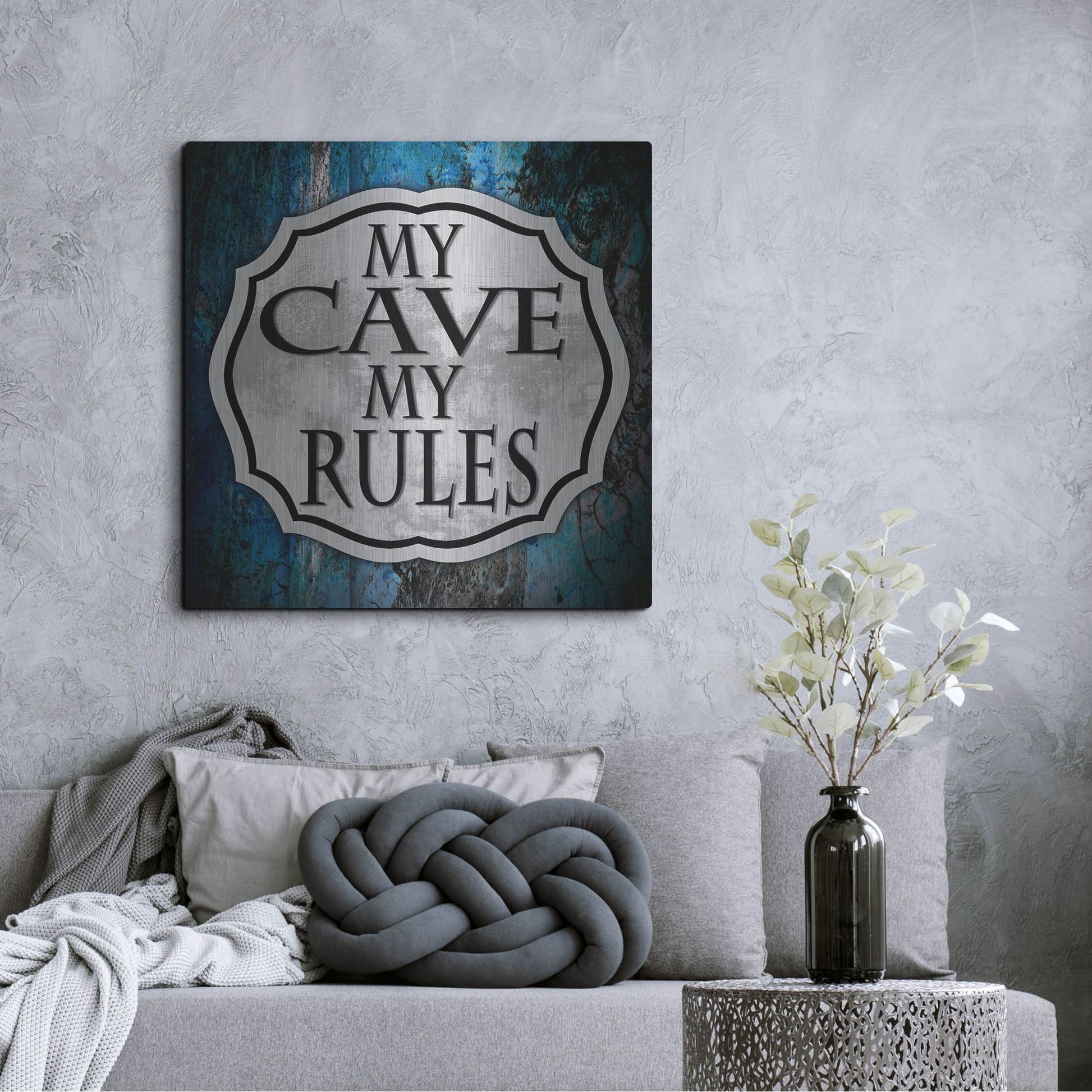 Luxe Metal Art 'Man Cave 2' by Lightbox Journal, Metal Wall Art,36x36