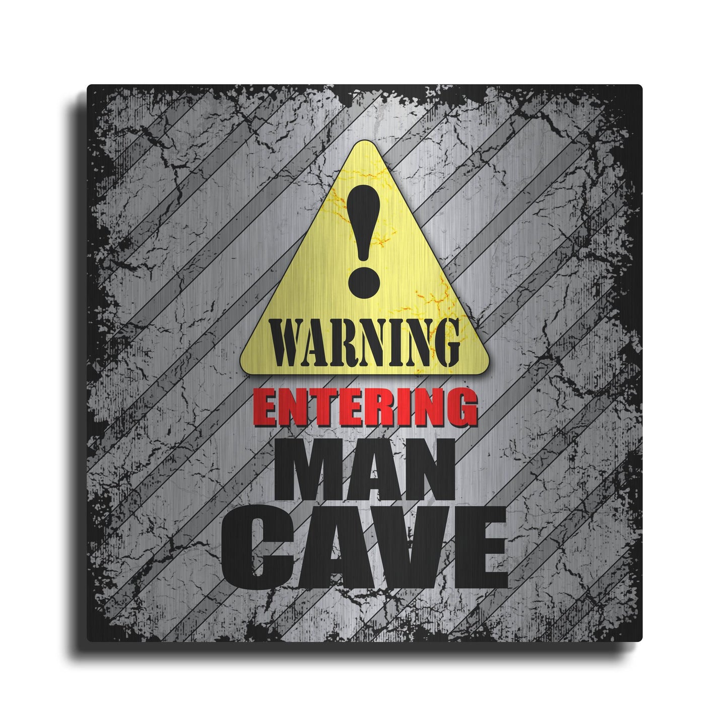 Luxe Metal Art 'Warning Man Cave' by Lightbox Journal, Metal Wall Art