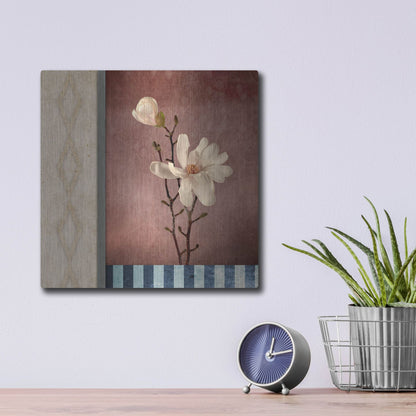 Luxe Metal Art 'Magnolia Diamond 2' by Lightbox Journal, Metal Wall Art,12x12