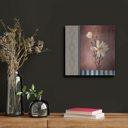 Luxe Metal Art 'Magnolia Diamond 2' by Lightbox Journal, Metal Wall Art,12x12