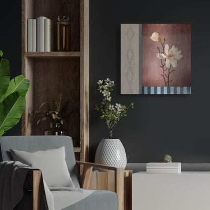 Luxe Metal Art 'Magnolia Diamond 2' by Lightbox Journal, Metal Wall Art,24x24