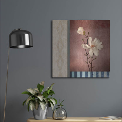 Luxe Metal Art 'Magnolia Diamond 2' by Lightbox Journal, Metal Wall Art,24x24