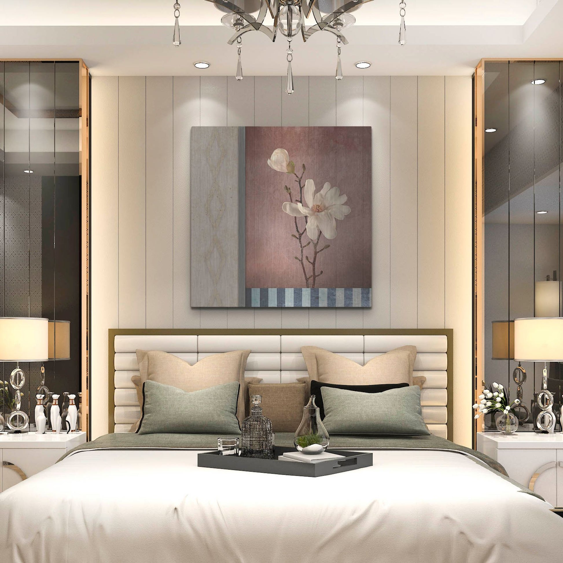 Luxe Metal Art 'Magnolia Diamond 2' by Lightbox Journal, Metal Wall Art,36x36