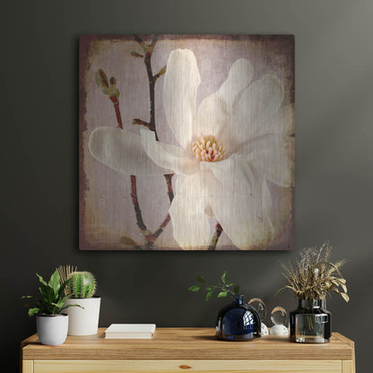 Luxe Metal Art 'Paper Magnolia Closeup' by Lightbox Journal, Metal Wall Art,24x24