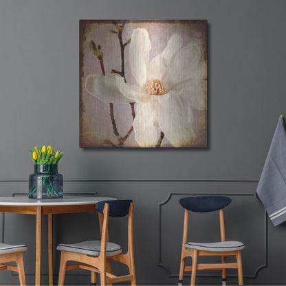 Luxe Metal Art 'Paper Magnolia Closeup' by Lightbox Journal, Metal Wall Art,36x36