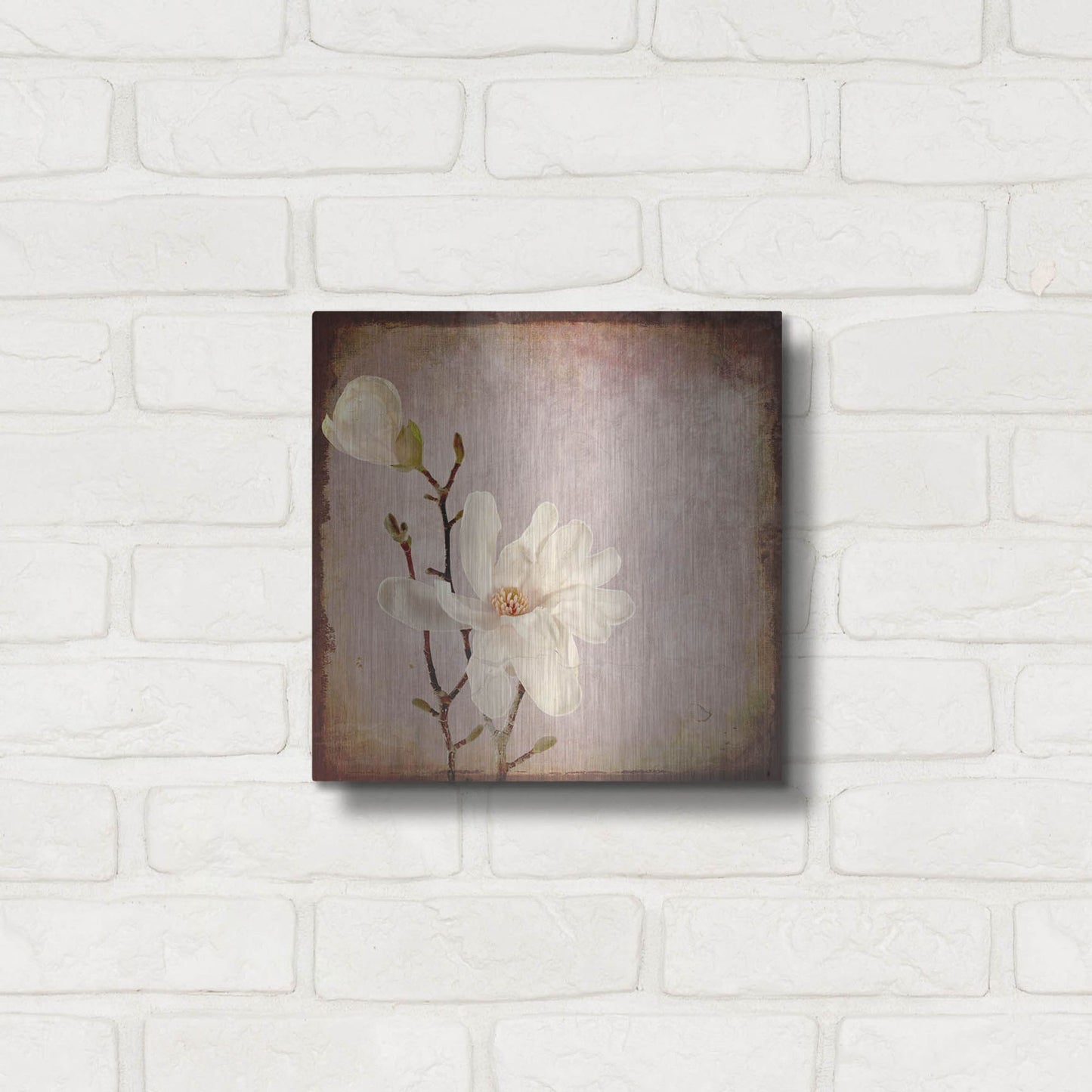 Luxe Metal Art 'Paper Magnolia Duo' by Lightbox Journal, Metal Wall Art,12x12