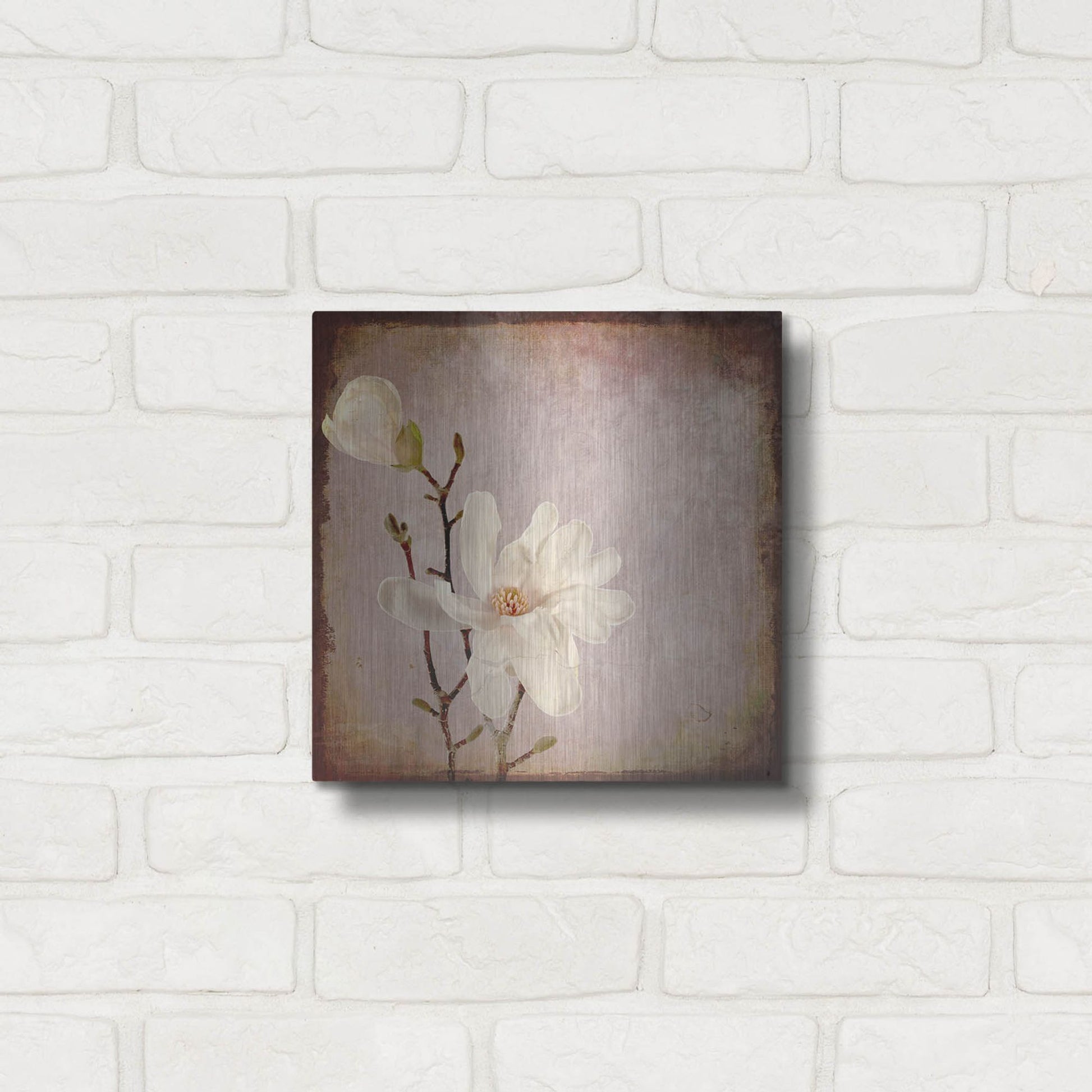 Luxe Metal Art 'Paper Magnolia Duo' by Lightbox Journal, Metal Wall Art,12x12