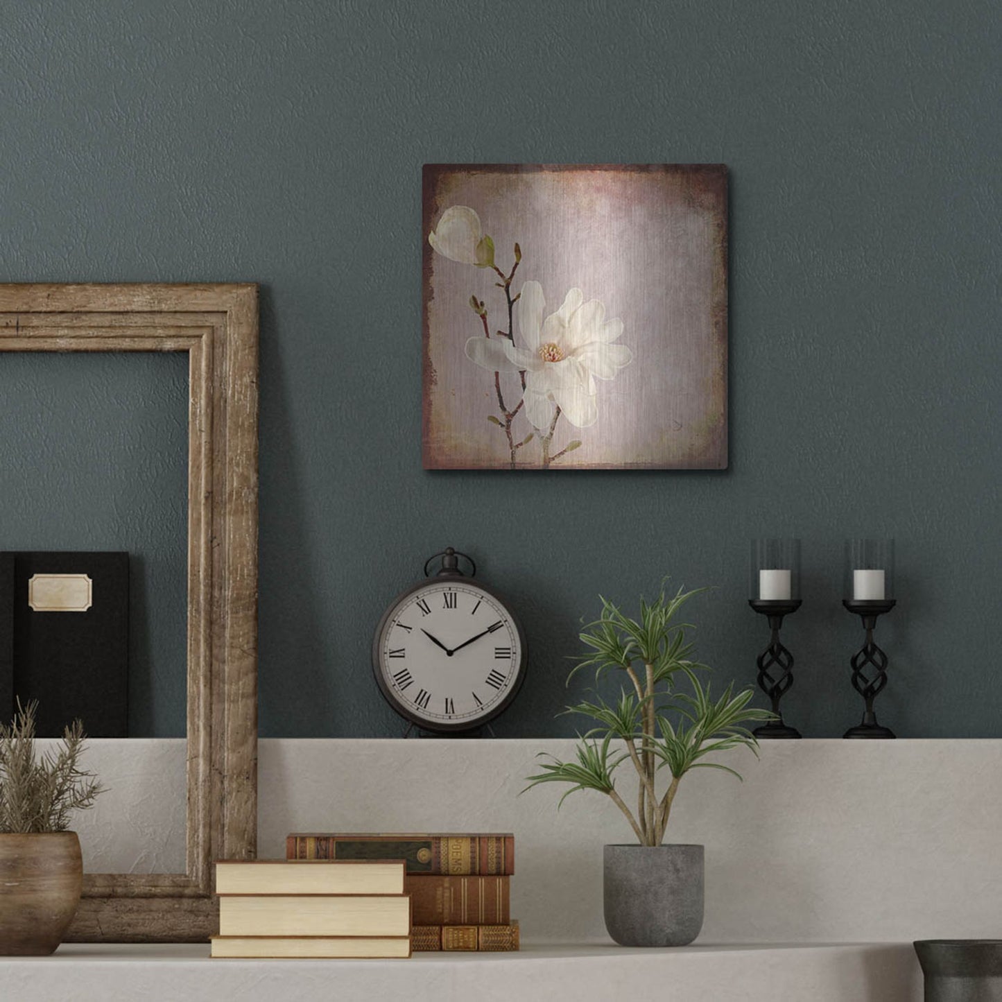 Luxe Metal Art 'Paper Magnolia Duo' by Lightbox Journal, Metal Wall Art,12x12