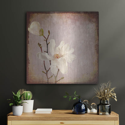 Luxe Metal Art 'Paper Magnolia Duo' by Lightbox Journal, Metal Wall Art,24x24