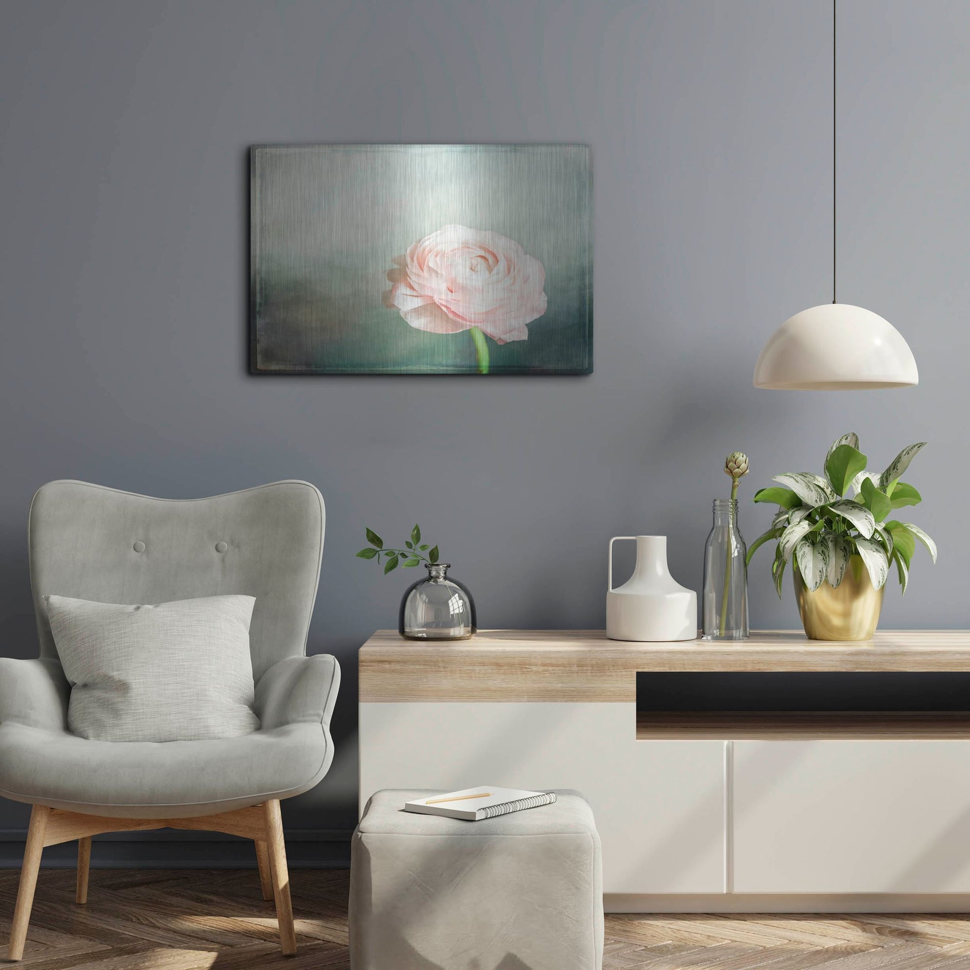 Luxe Metal Art 'Peony 03' by Lightbox Journal, Metal Wall Art,24x16