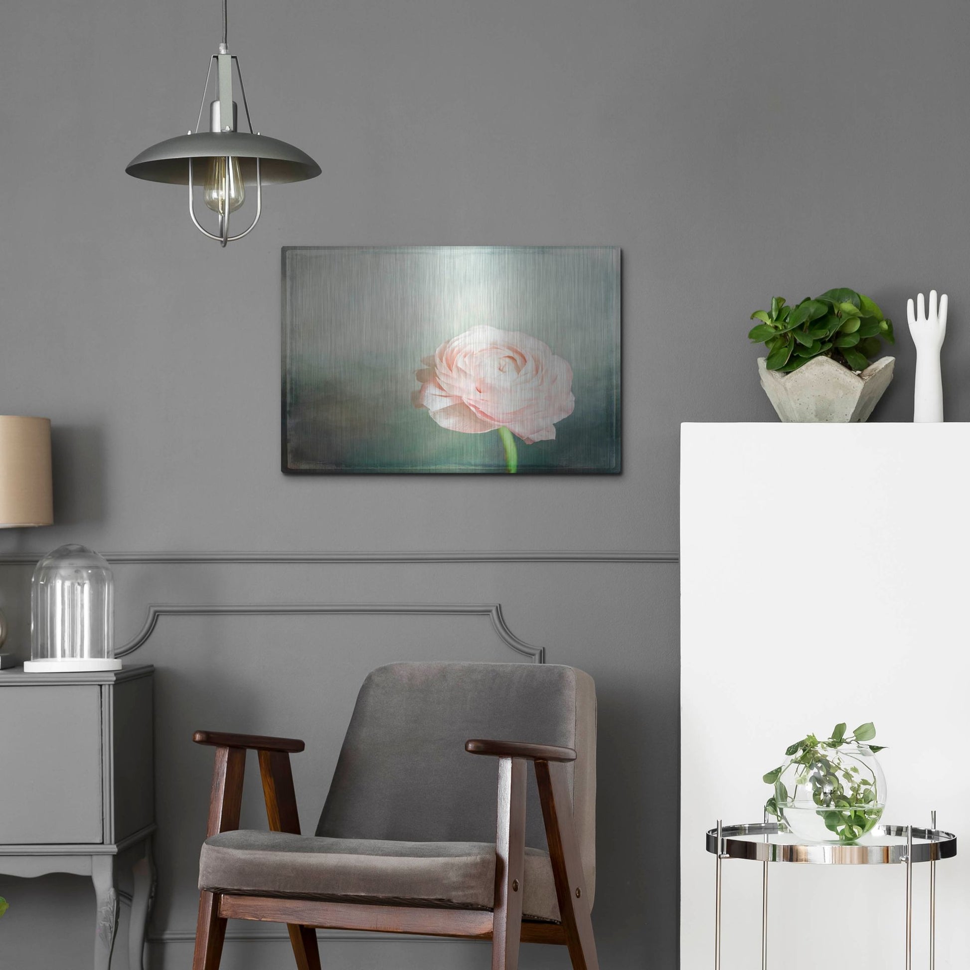 Luxe Metal Art 'Peony 03' by Lightbox Journal, Metal Wall Art,24x16
