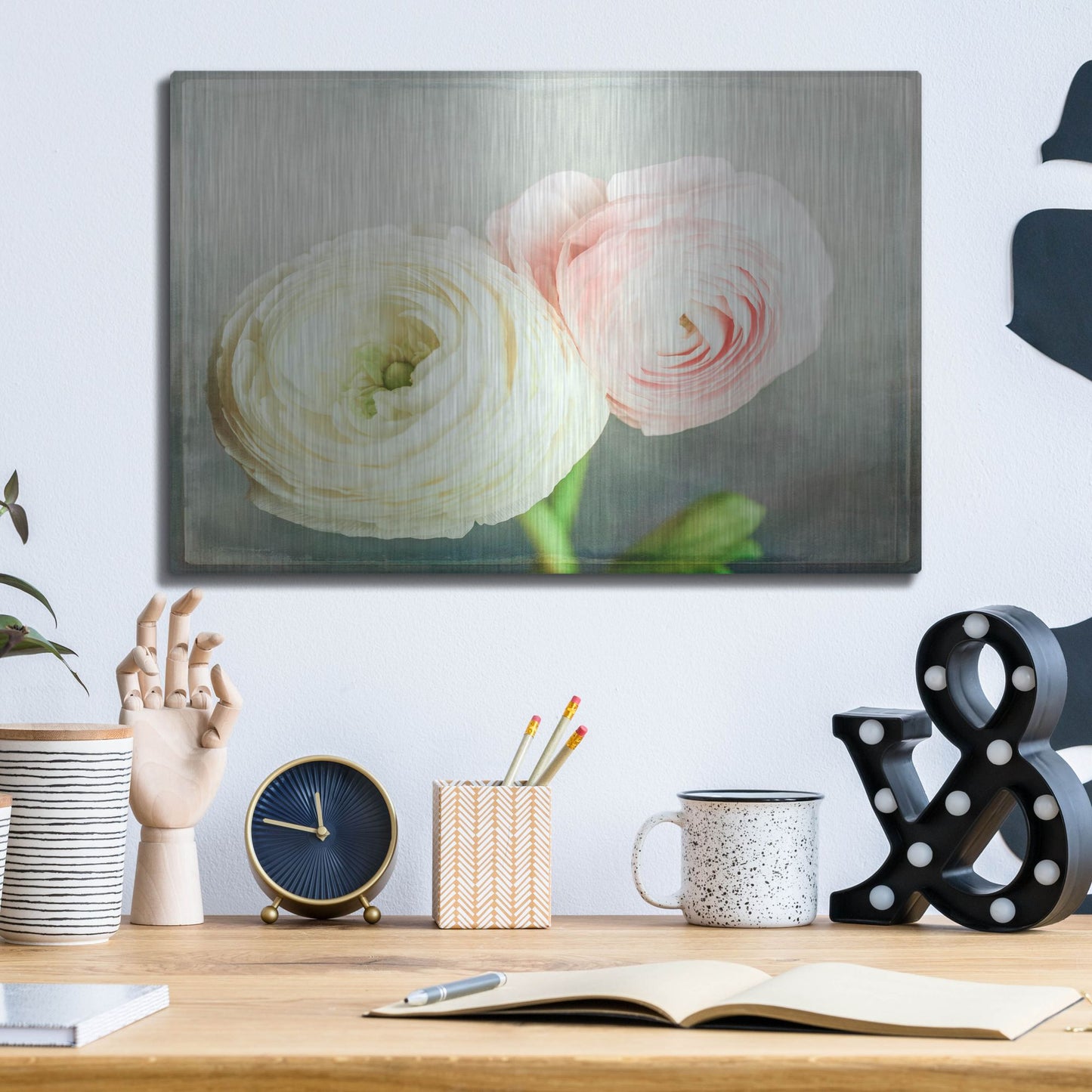 Luxe Metal Art 'Peony 06' by Lightbox Journal, Metal Wall Art,16x12