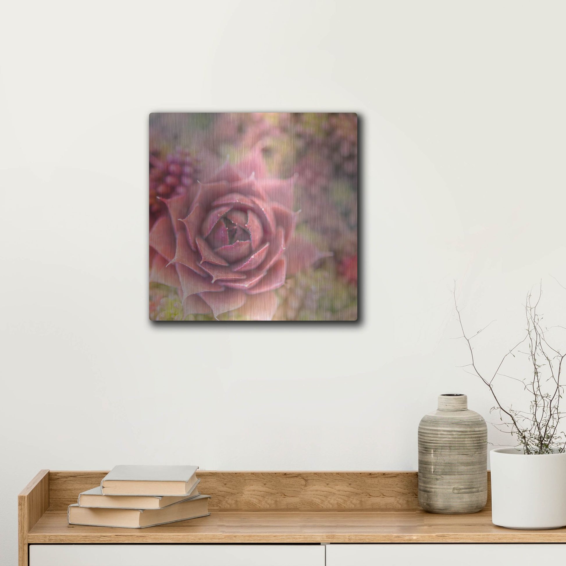 Luxe Metal Art 'Succulents 02' by Lightbox Journal, Metal Wall Art,12x12