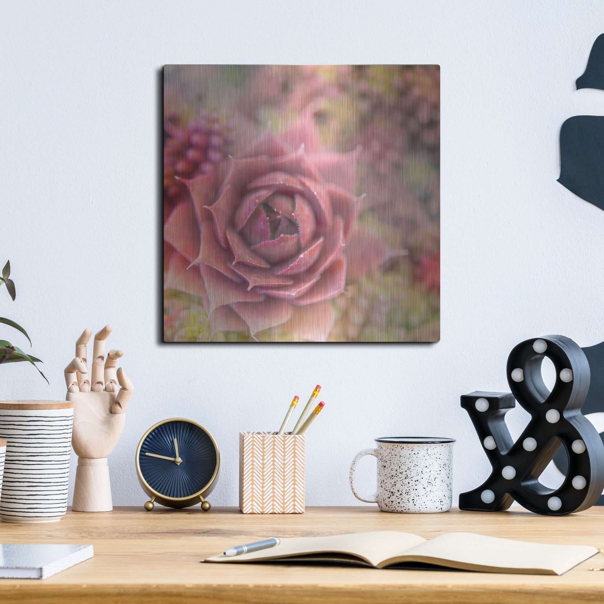 Luxe Metal Art 'Succulents 02' by Lightbox Journal, Metal Wall Art,12x12