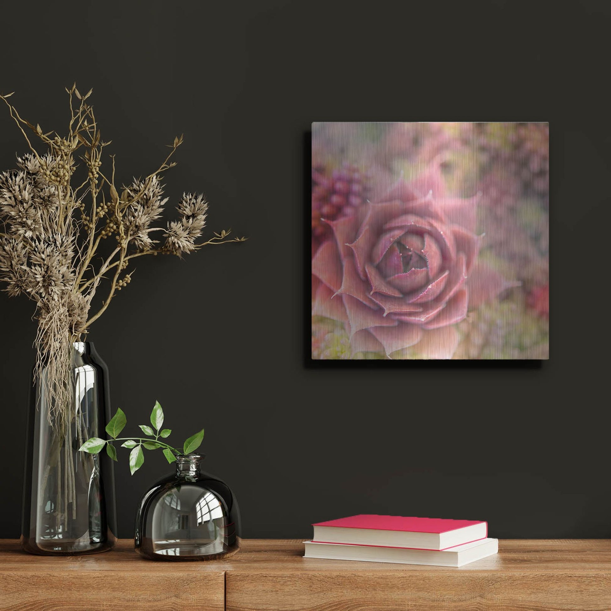 Luxe Metal Art 'Succulents 02' by Lightbox Journal, Metal Wall Art,12x12