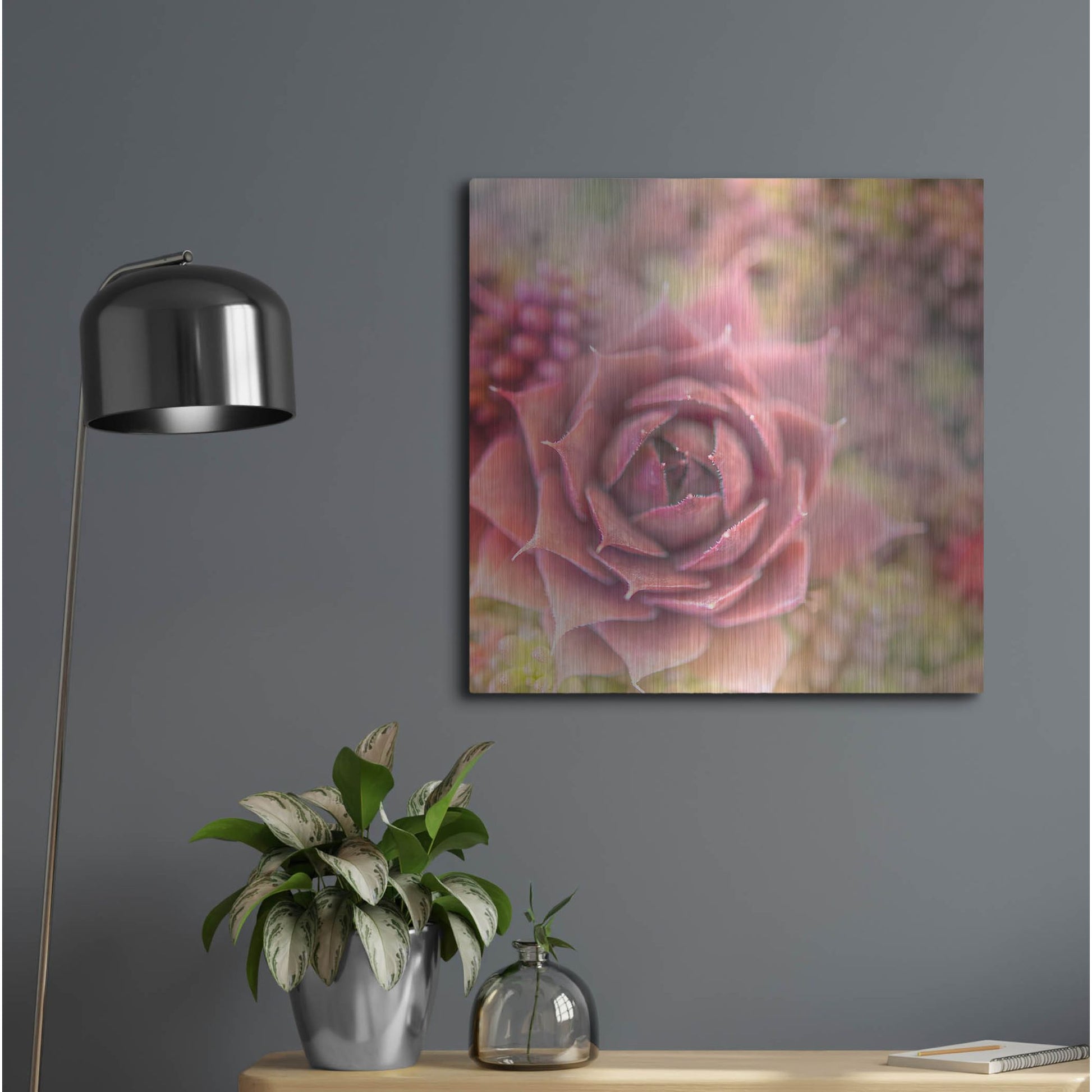 Luxe Metal Art 'Succulents 02' by Lightbox Journal, Metal Wall Art,24x24