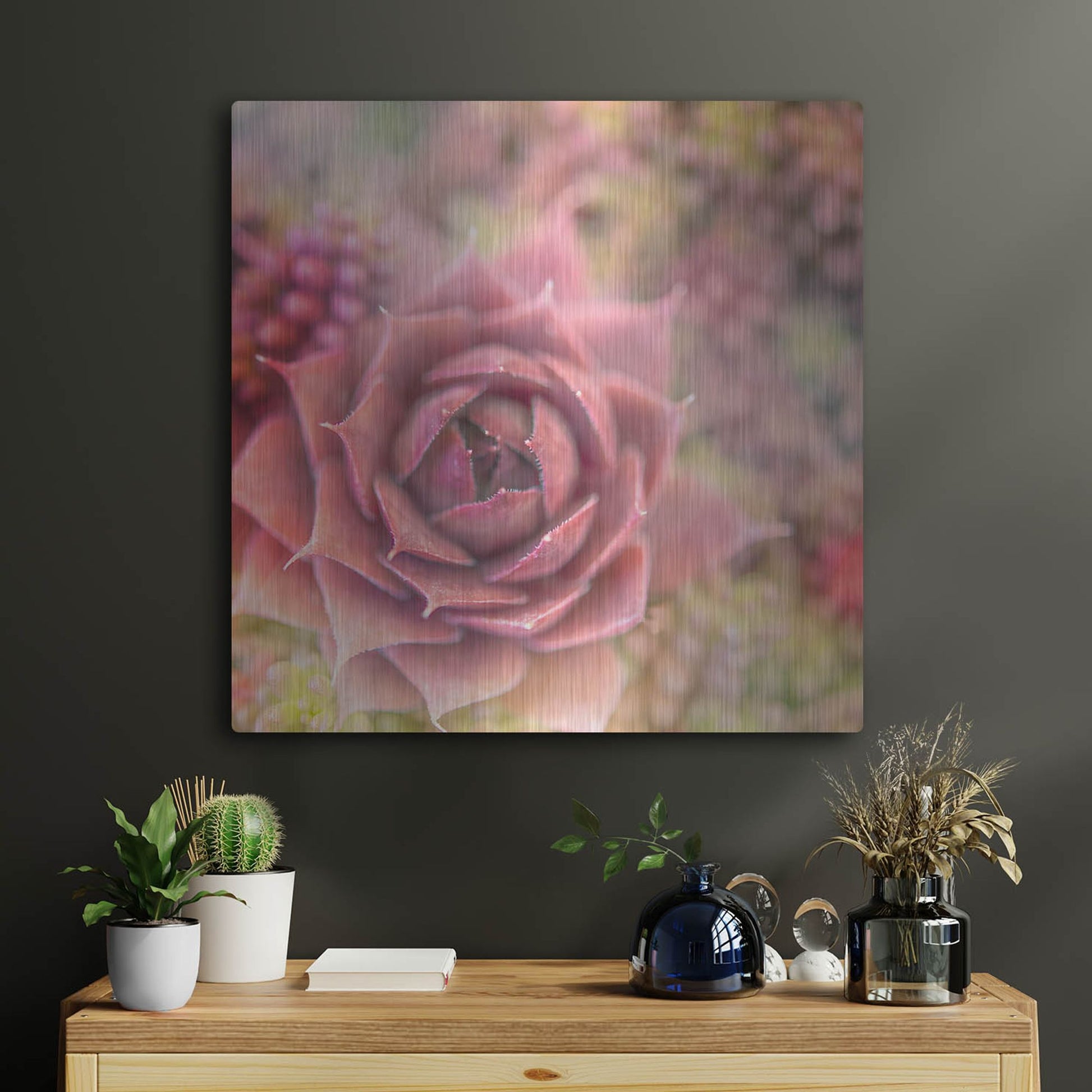 Luxe Metal Art 'Succulents 02' by Lightbox Journal, Metal Wall Art,24x24