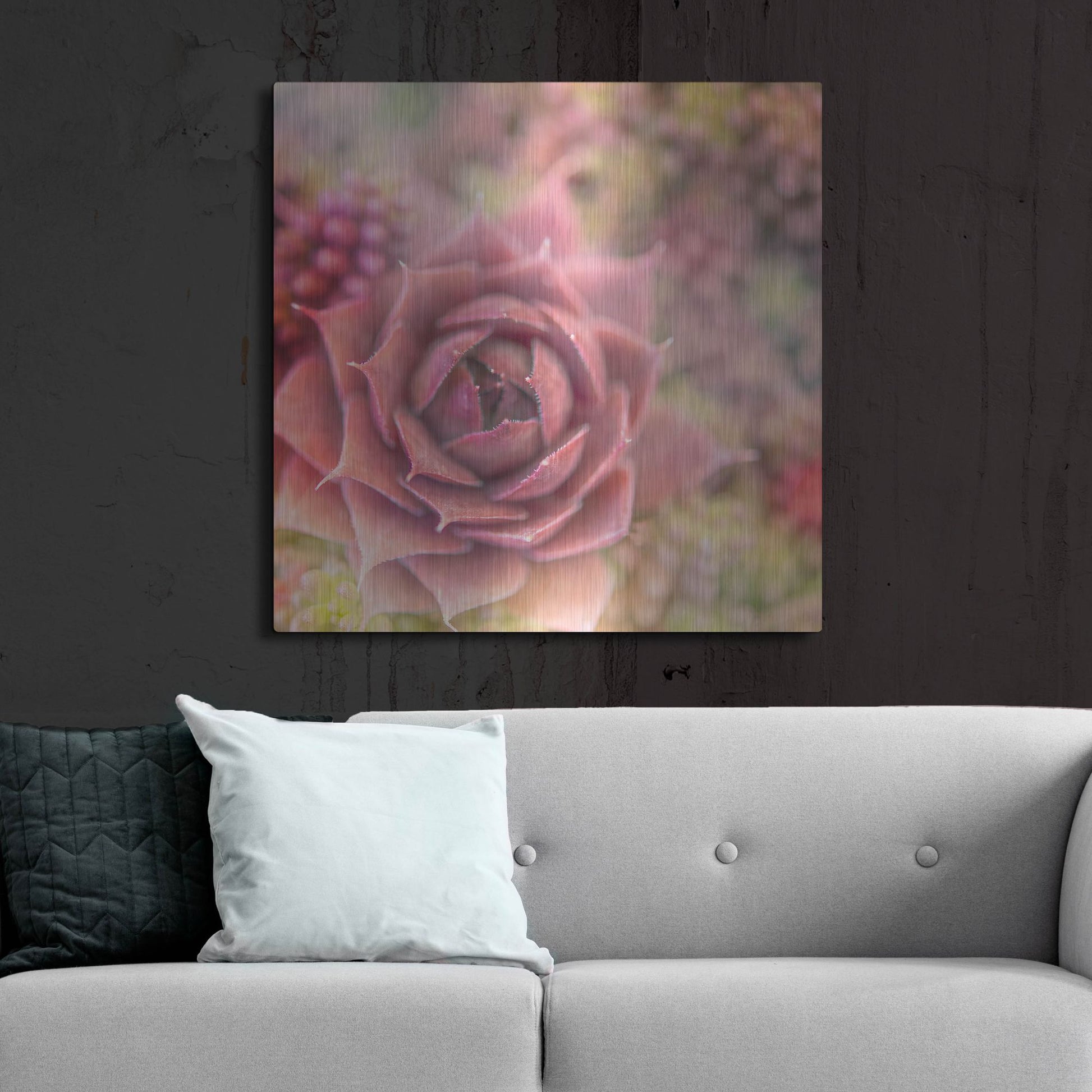 Luxe Metal Art 'Succulents 02' by Lightbox Journal, Metal Wall Art,36x36